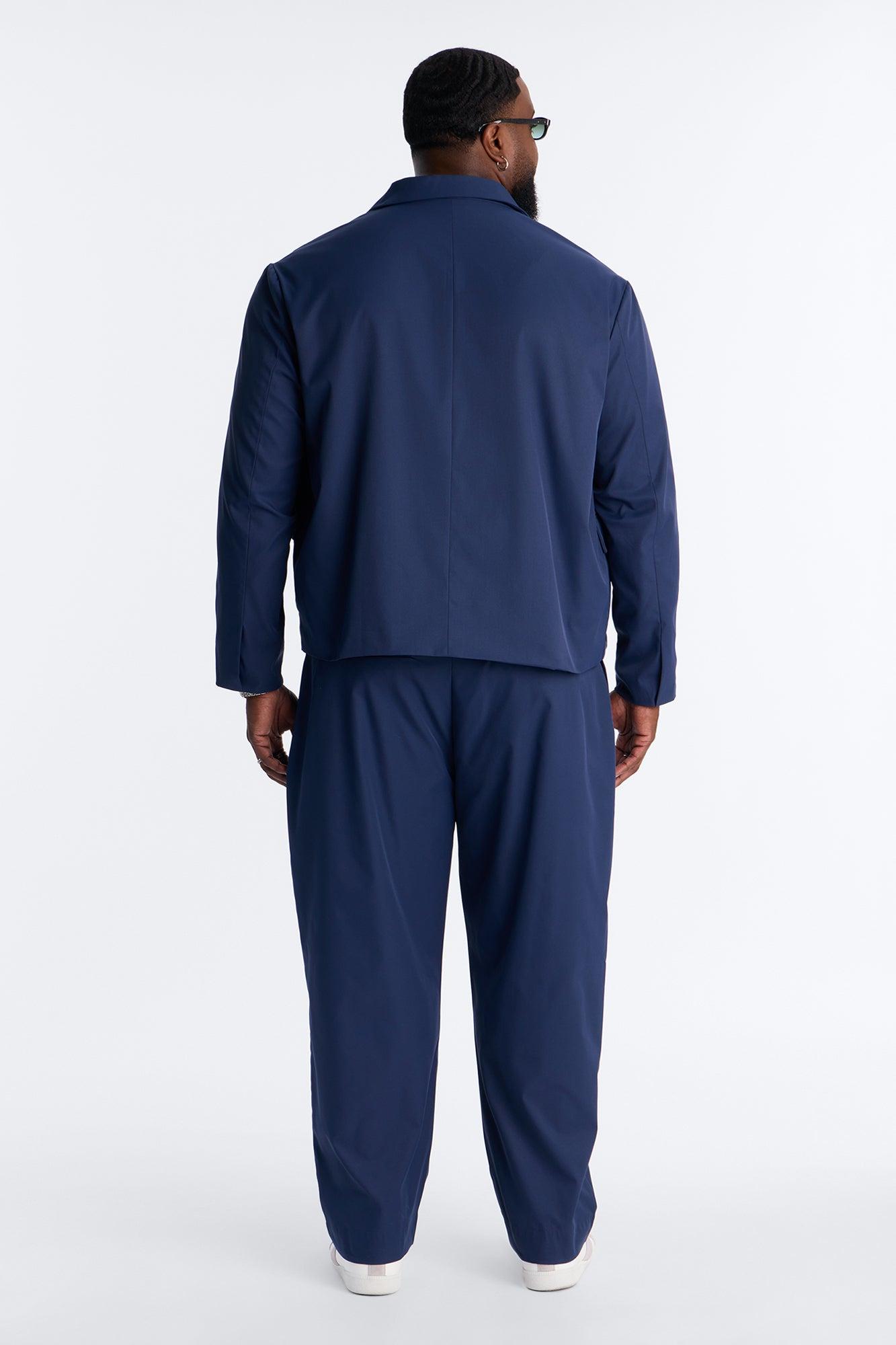 Relaxed Straight Heirloom Pleated Trouser - Navy Male Product Image