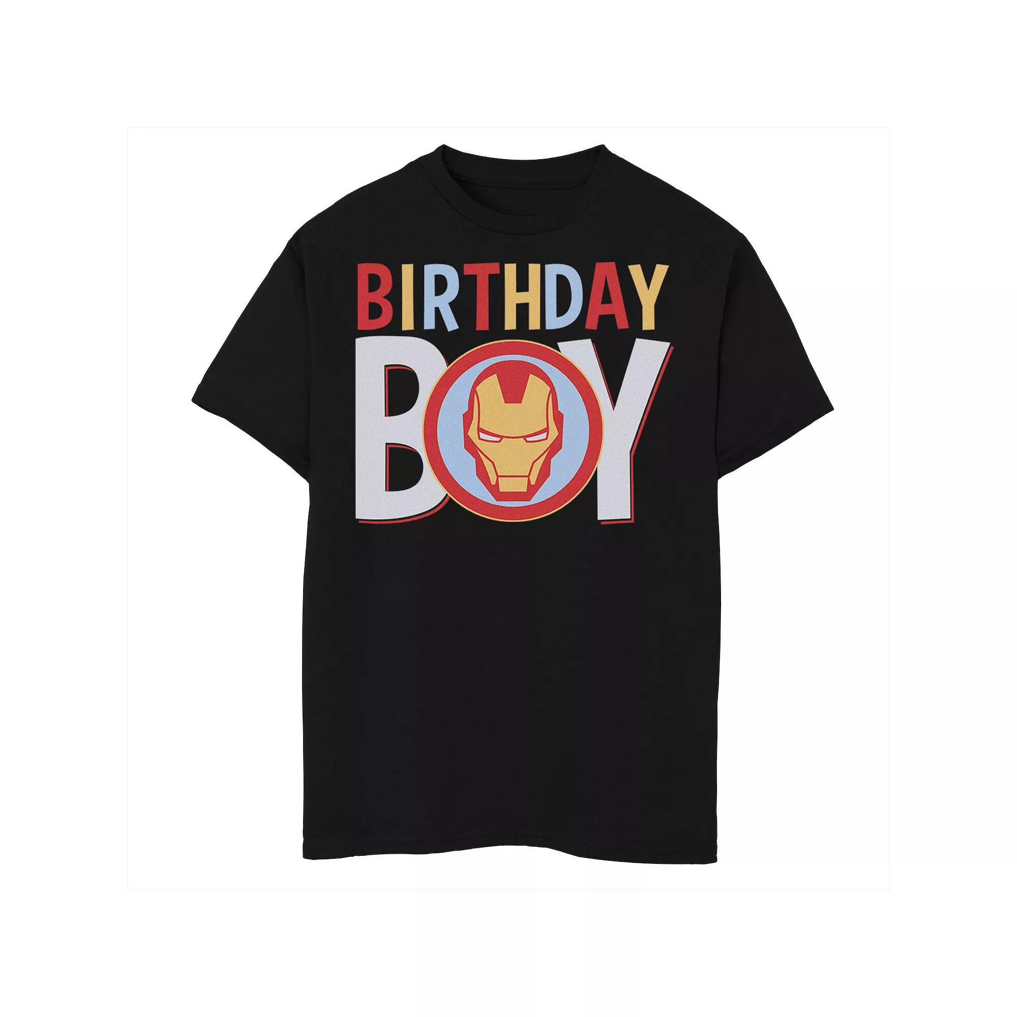 Boys Marvel Avengers Classic Iron Man Birthday Boy Husky Graphic Tee, Boy's,  Product Image