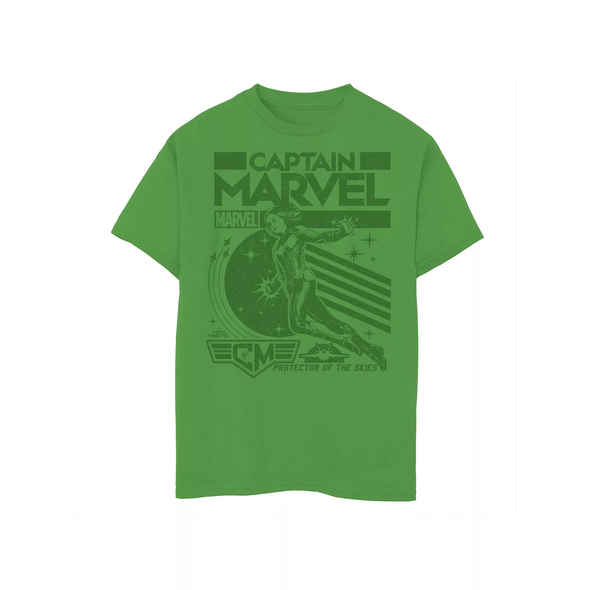 Men's Marvel Captain Marvel Protector Of The Skies Tee, Boy's, Size: Medium, Kelly Product Image