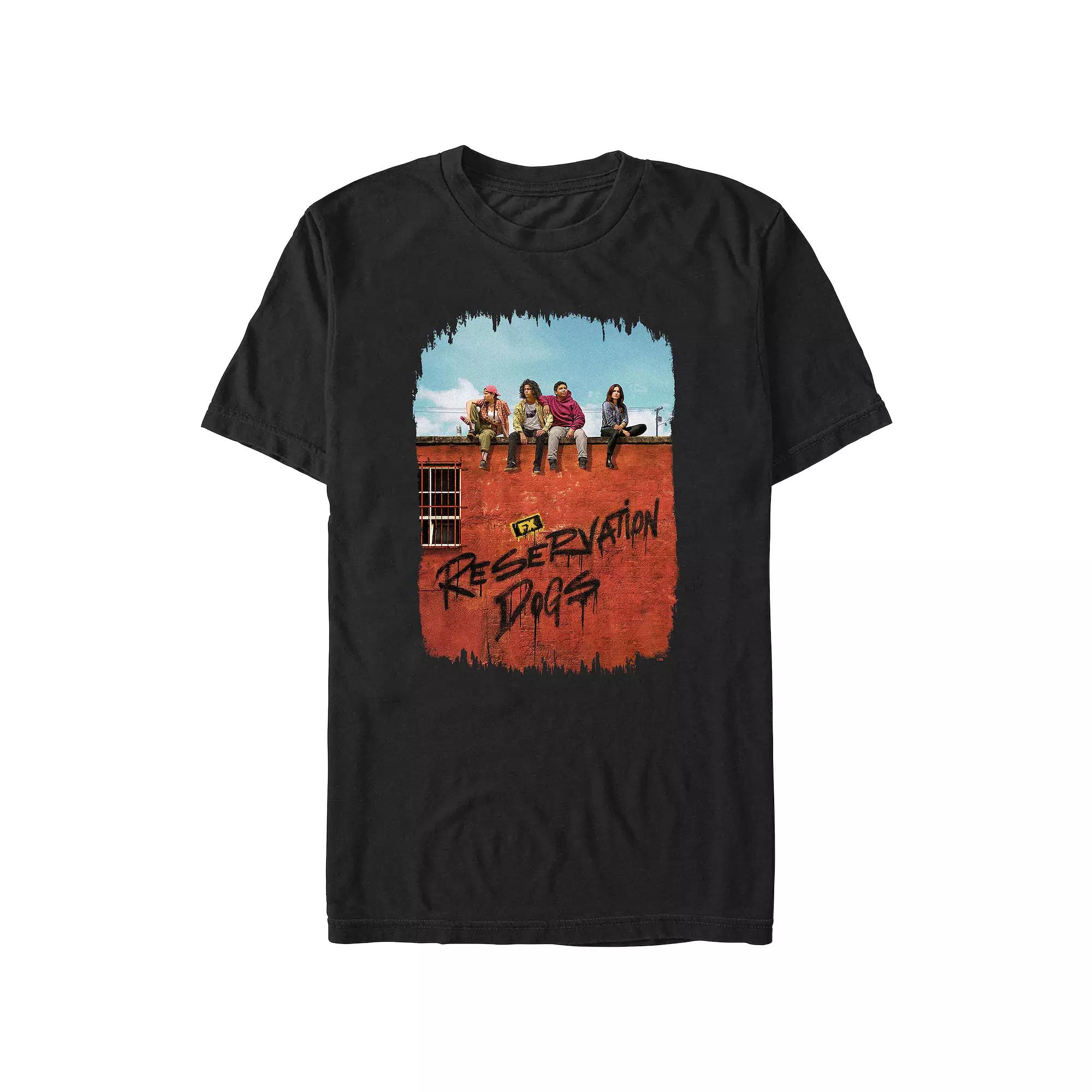Men's Reservation Dogs Graffiti On The Wall Poster Graphic Tee,  Product Image