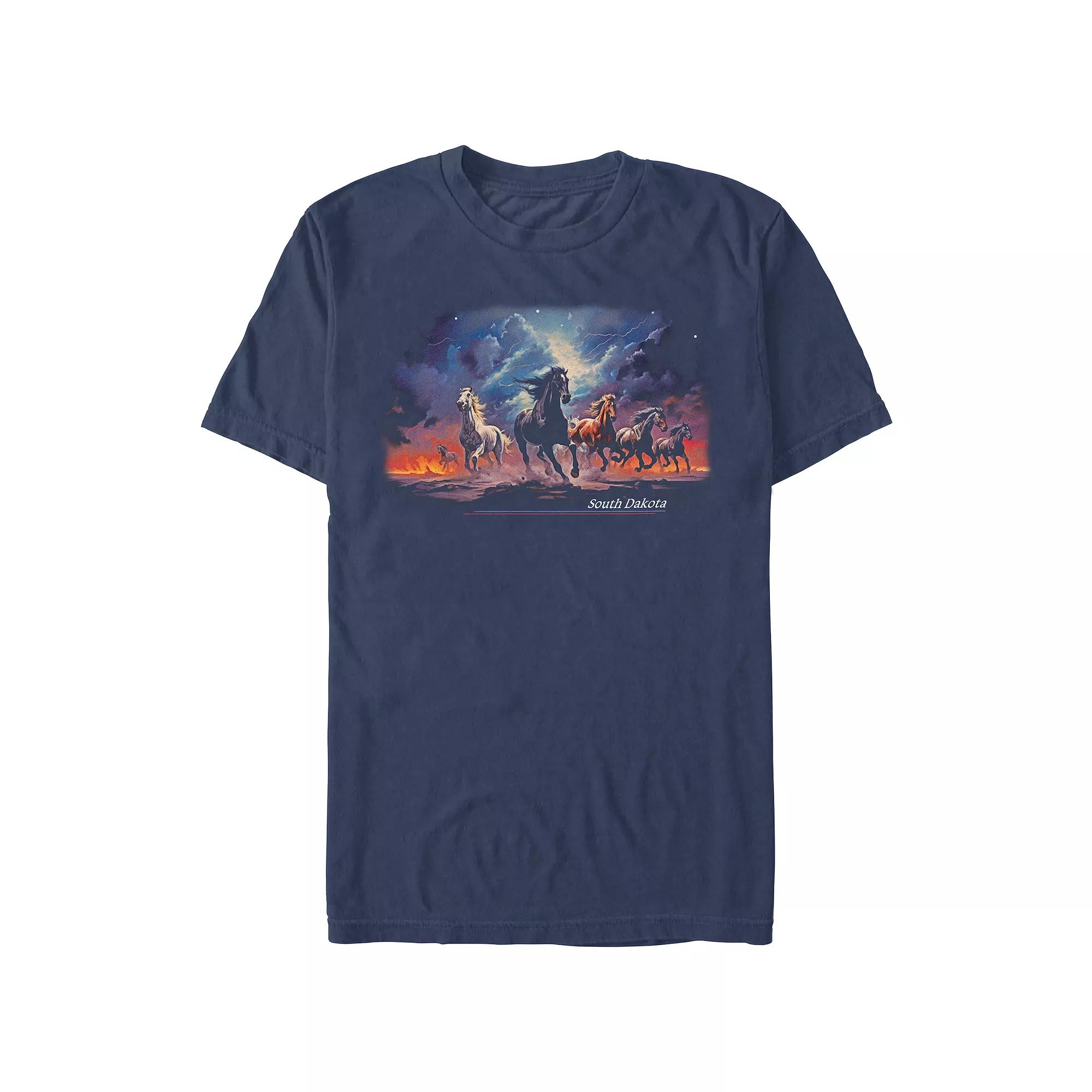 Big & Tall Kingdom Of The Planet Of The Apes Caesar Riding Silhouette Graphic Tee, Men's,  Product Image