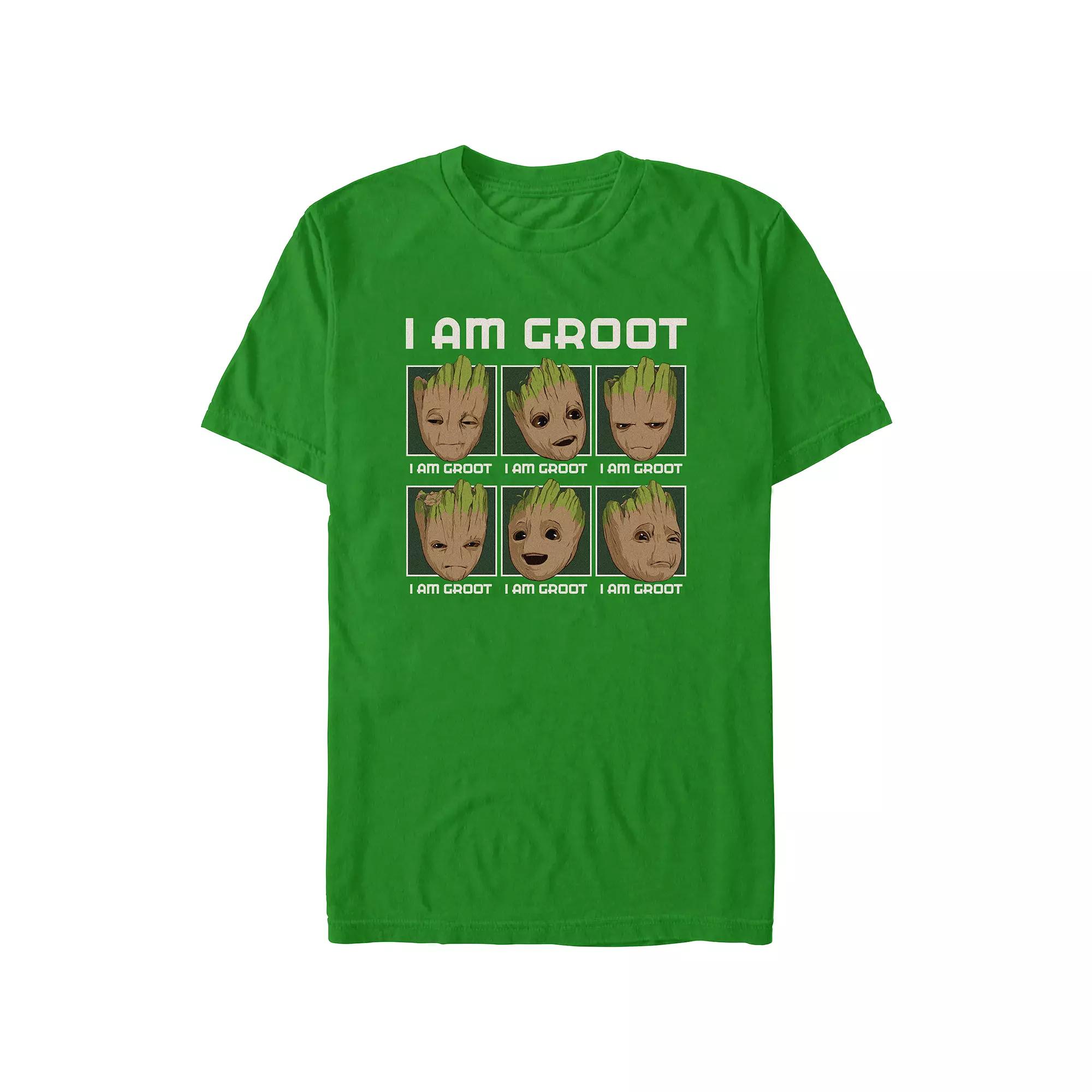 Men's I Am Groot Expressions Boxes Graphic Tee,  Product Image