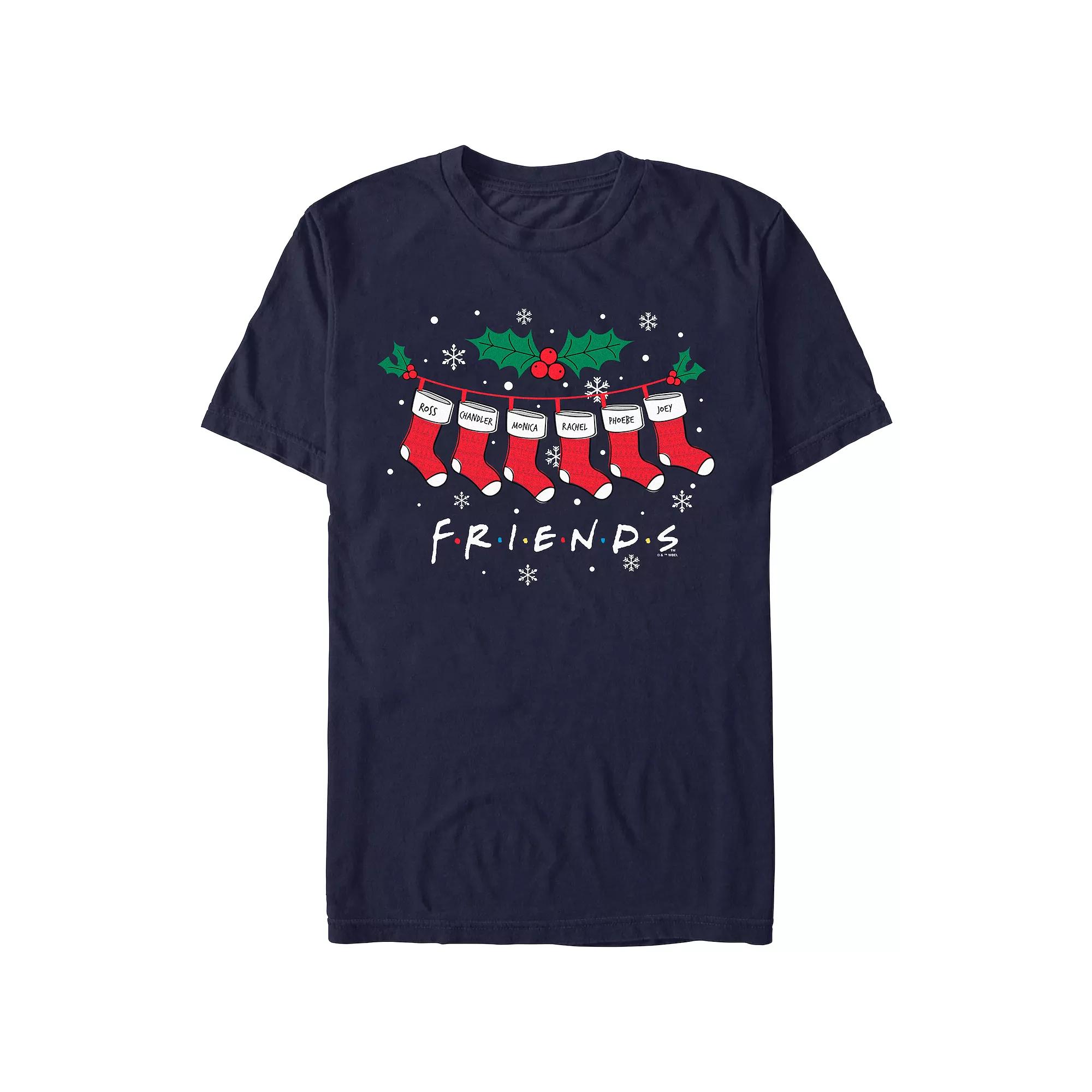 Men's Friends Christmas Stockings Graphic Tee,  Product Image