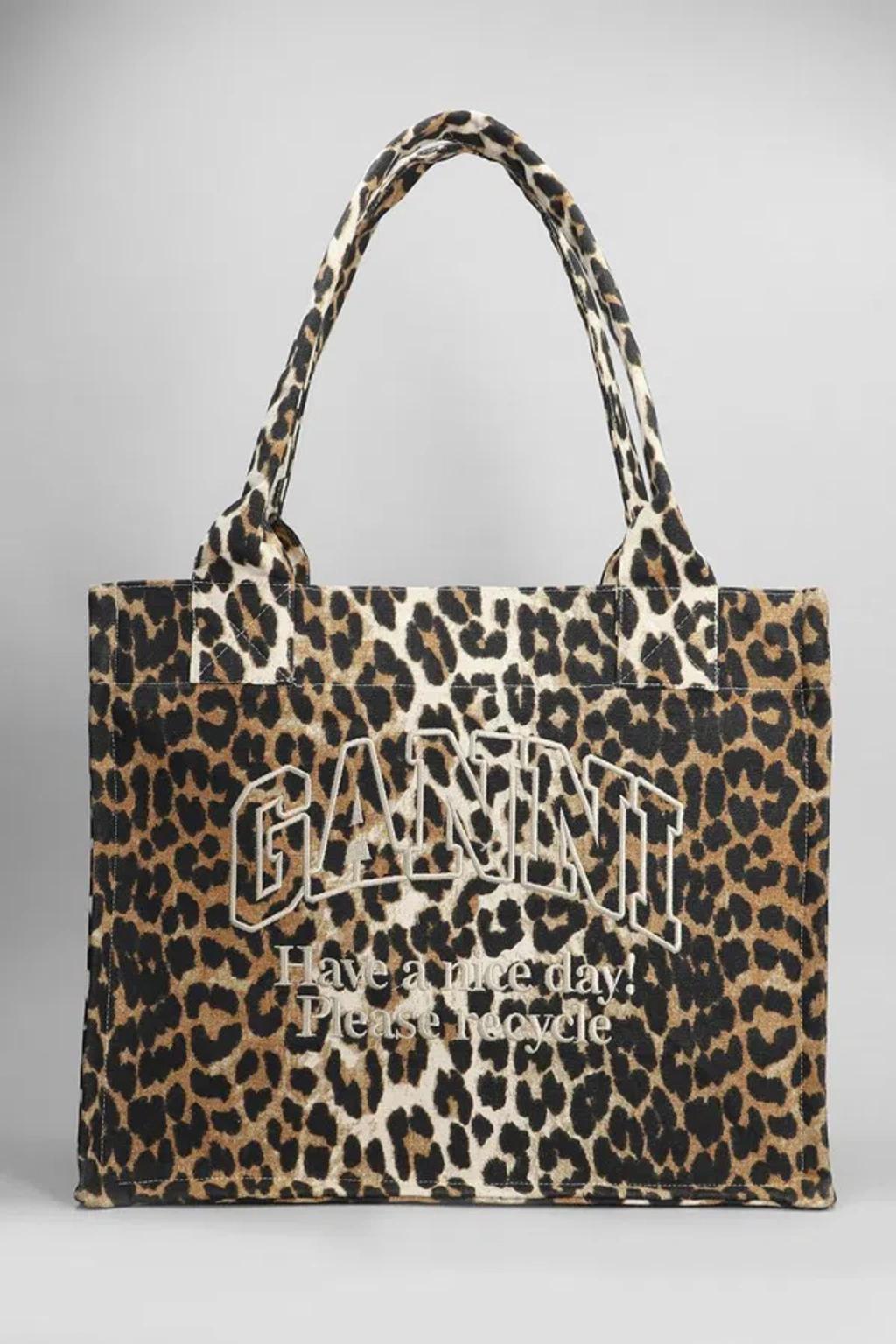 large leopard-print canvas tote bag Product Image