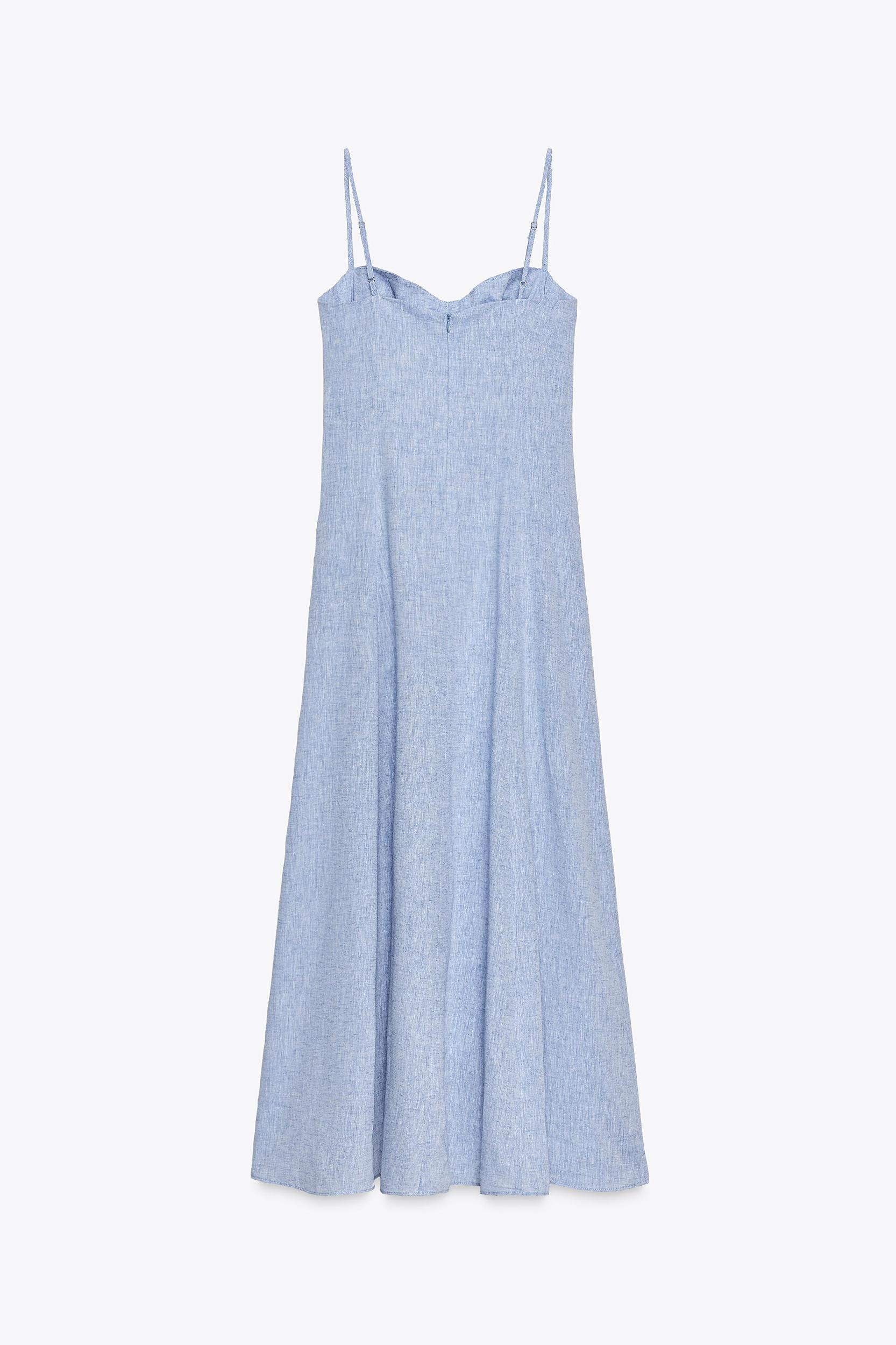 LINEN MIDI CORSET DRESS Product Image