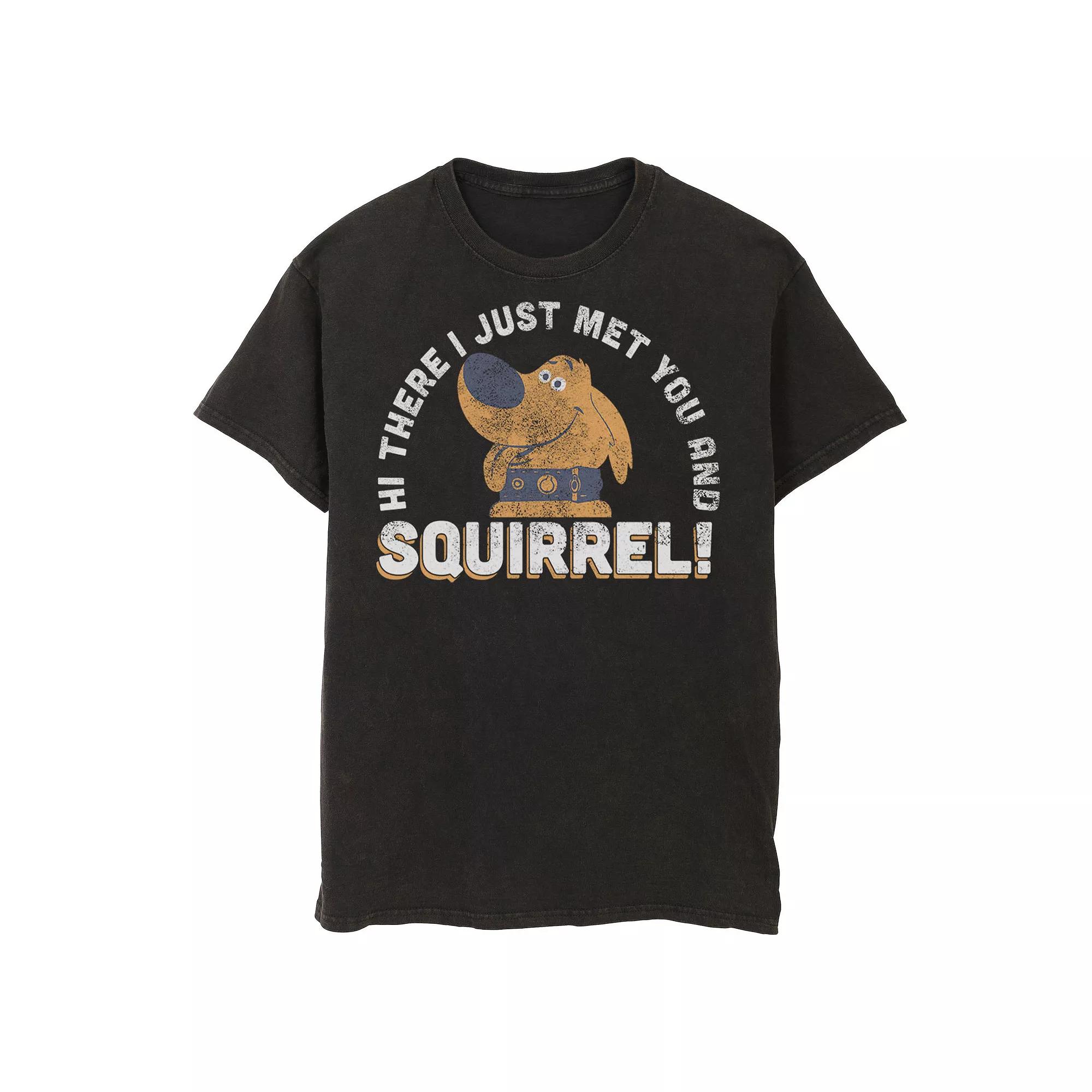 Disney / Pixar's Up Dug Men's Just Met and SQUIRREL! Tee, Size: XL, Black Product Image