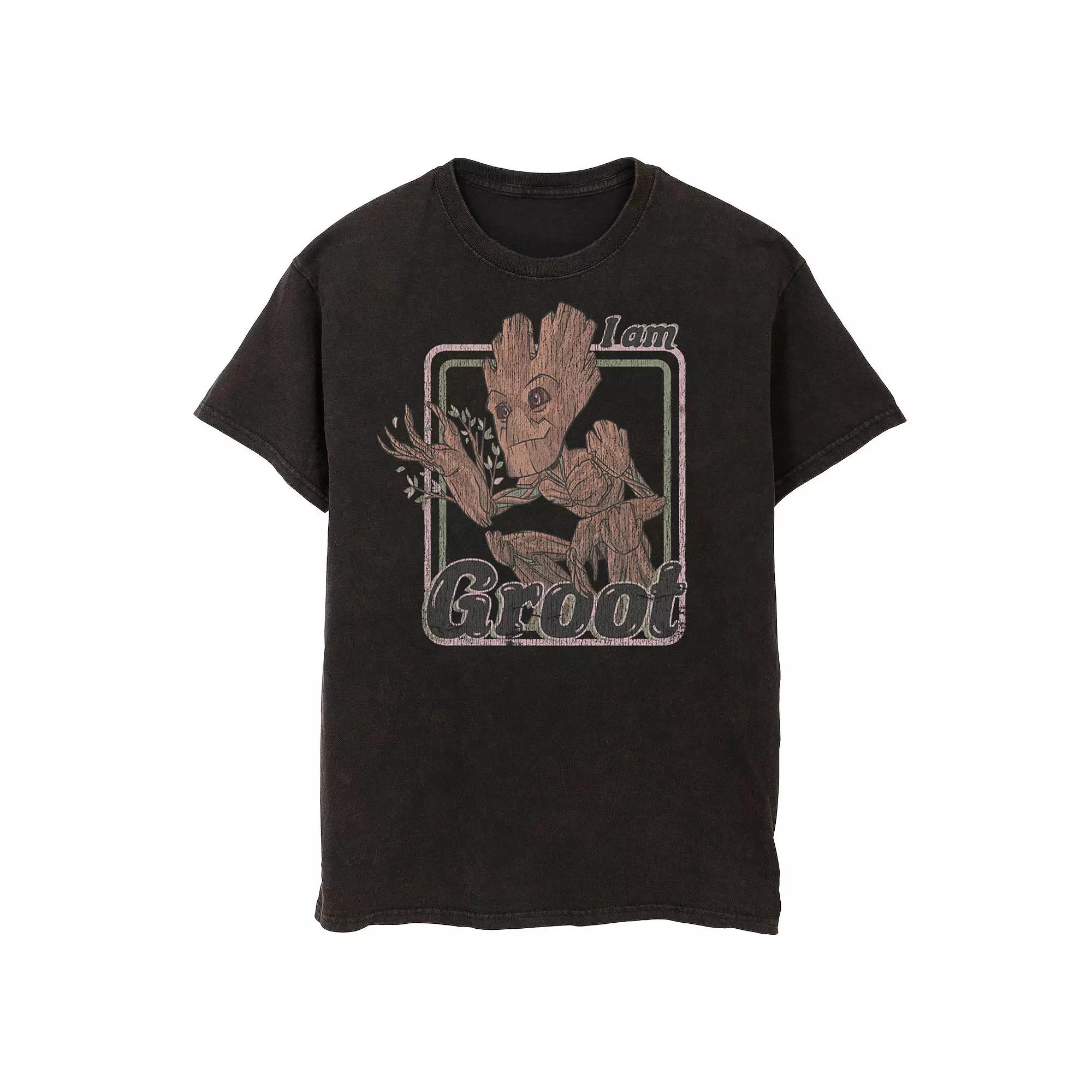 Men's Marvel Guardians Of The Galaxy I Am Groot Retro Portrait Tee, Size: XL, Black Product Image