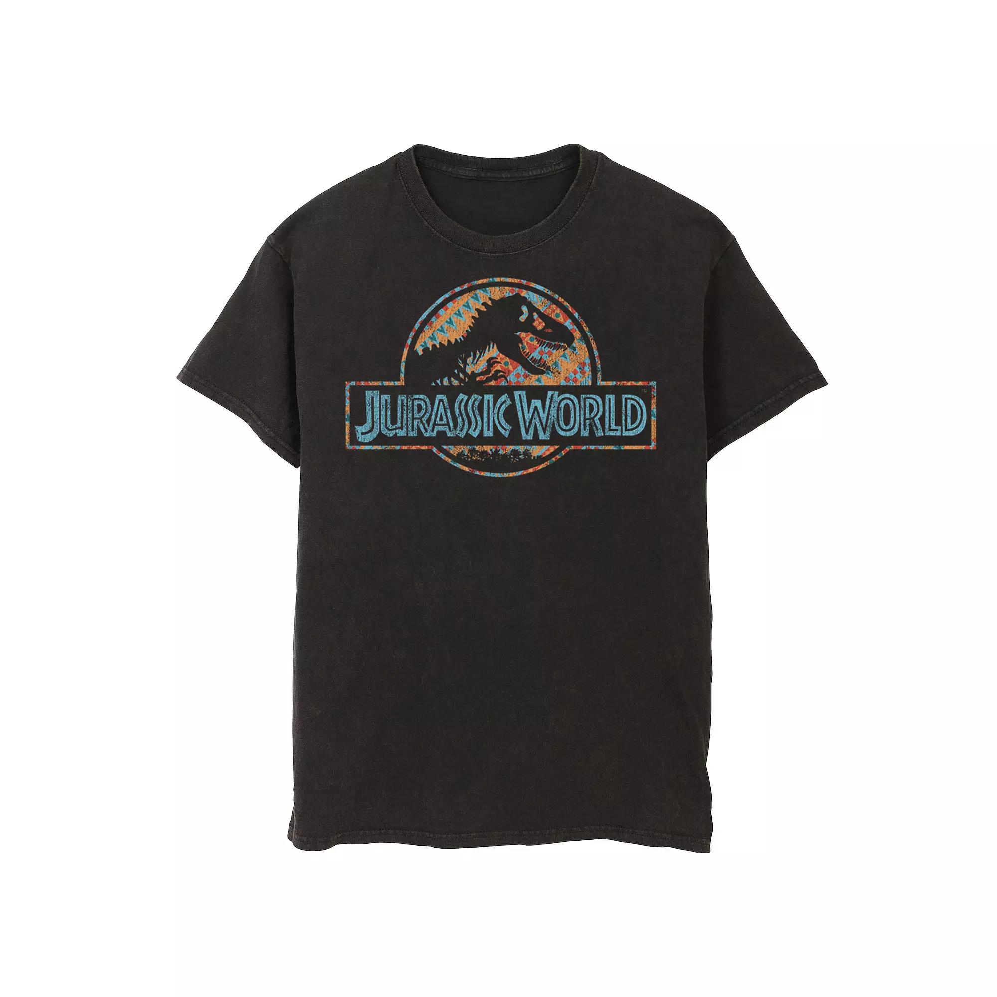Men's Jurassic World Geometric Shape Pattern Logo Graphic Tee,  Product Image