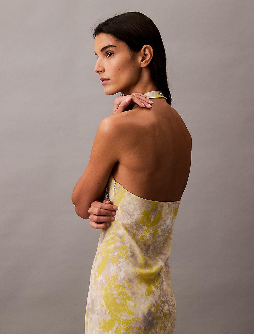 Georgette Halter Neck Mini Dress Product Image