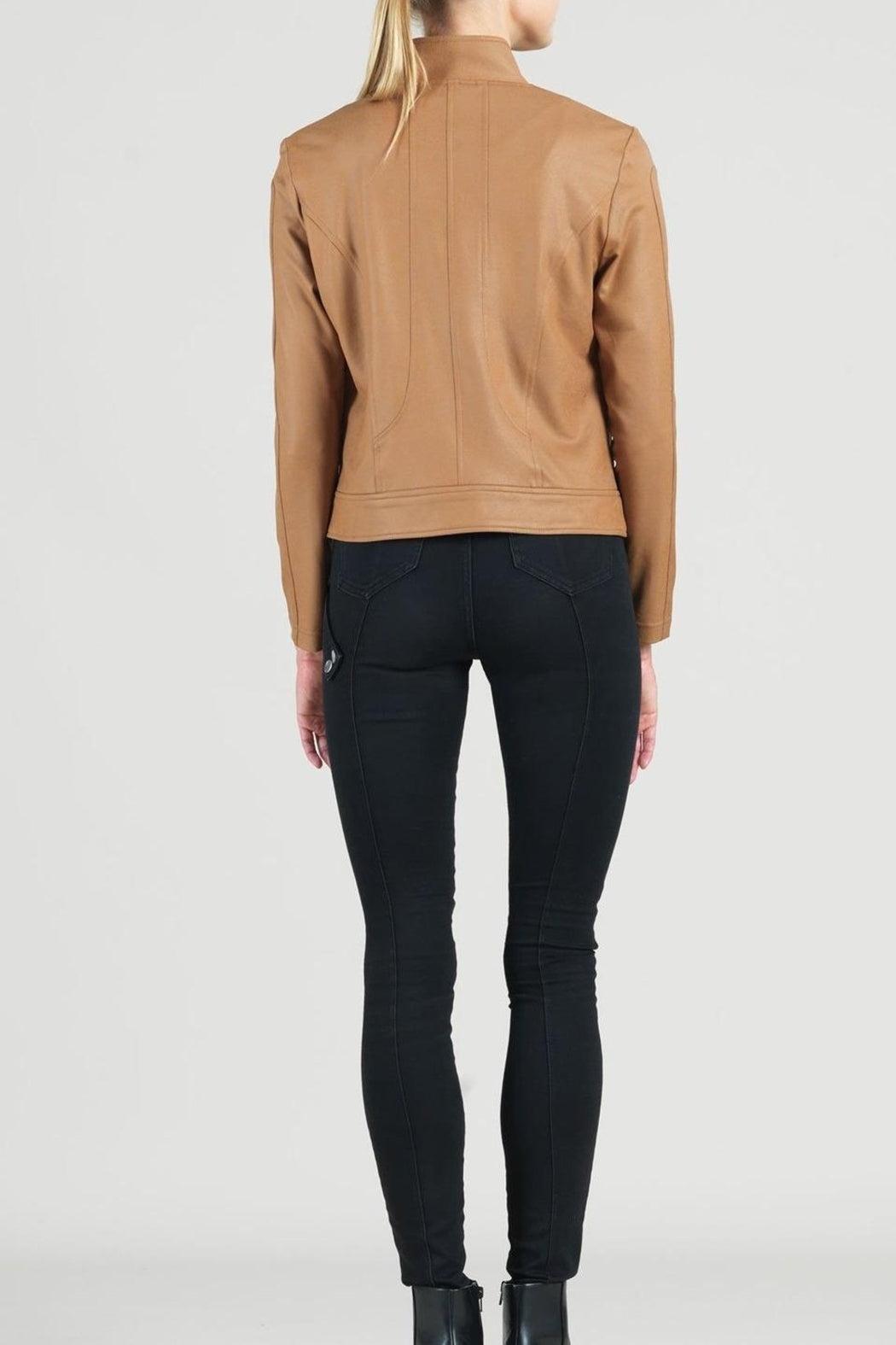 Double-Zip Leather Jacket Product Image