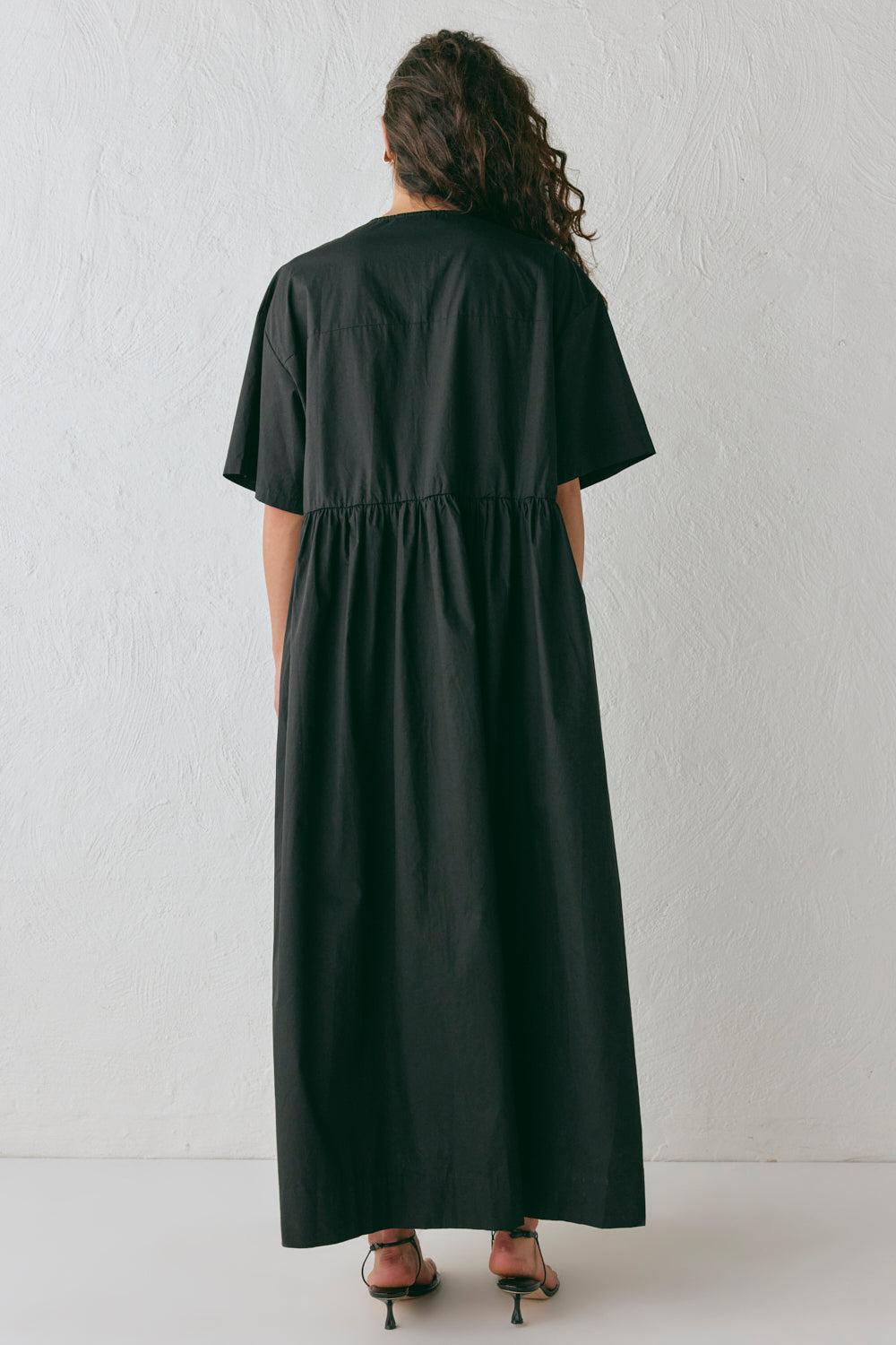 Naomi Smock Maxi Dress Black Product Image