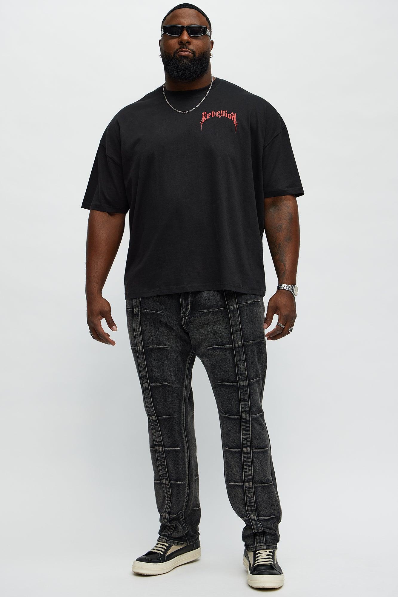 Rebellion Freedom Oversized Short Sleeve Tee - Black Male Product Image