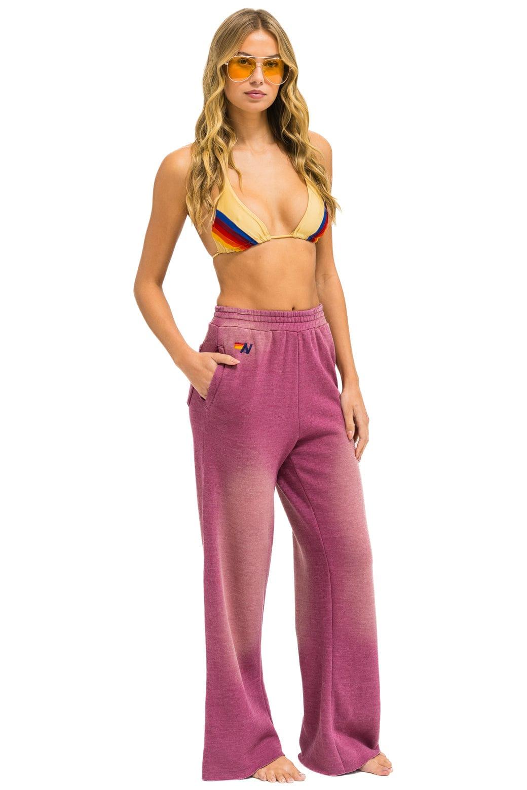 ESSENTIAL WIDE LEG POCKET SWEATPANTS - FADED BERRY Female Product Image