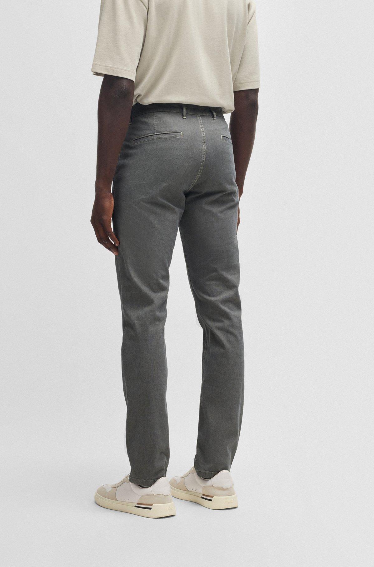 Slim-fit chinos in structured comfort-stretch cotton Product Image