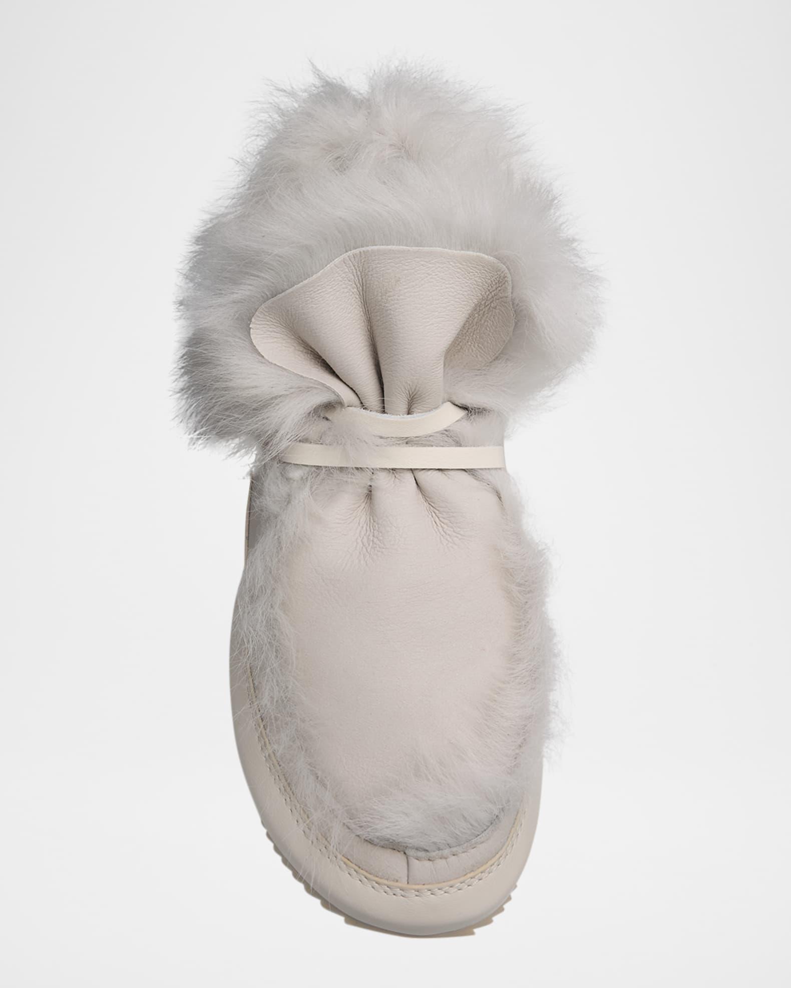 Jadine Fur-Lined Mixed Leather Moccasins Product Image