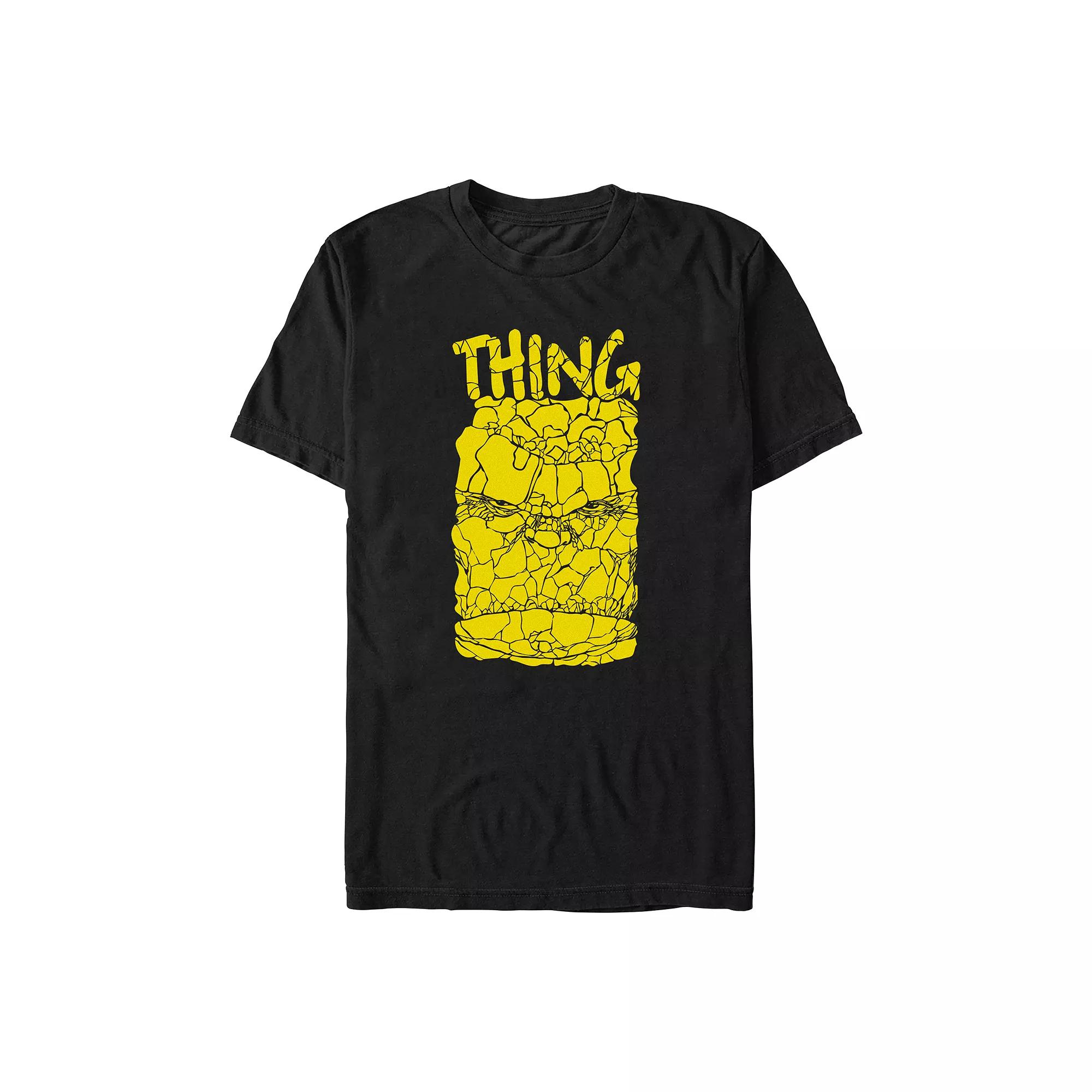 Big & Tall Marvel Fantastic Four The Thing Block Face Graphic Tee, Men's, Size: 5XB, Black Product Image