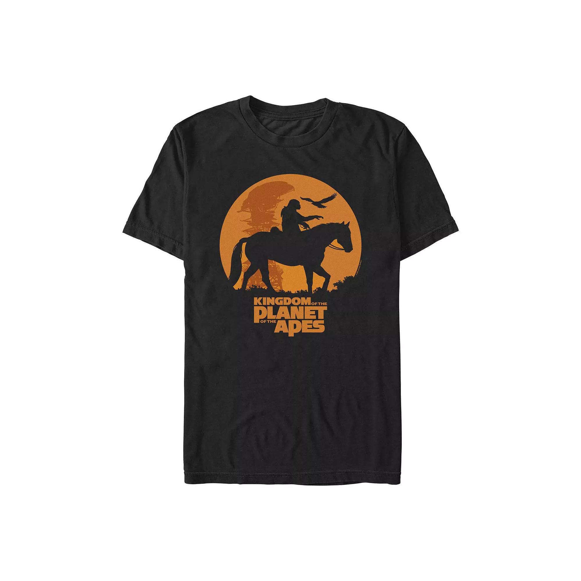 Men's Kingdom Of The Planet Of The Apes Caesar Riding Silhouette Graphic Tee,  Product Image