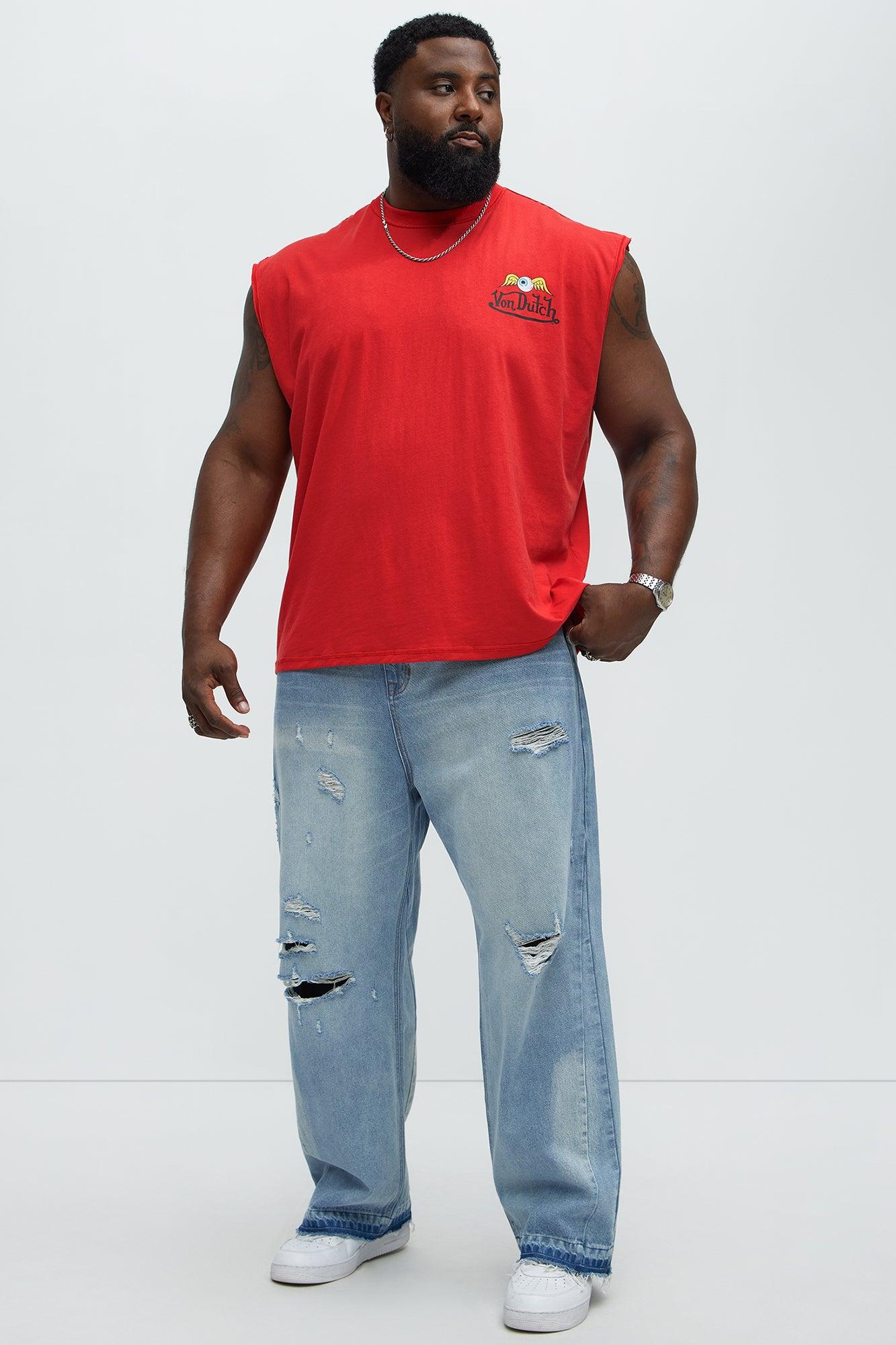 Von Dutch Winged Eyed Logo Muscle Tee - Red Product Image