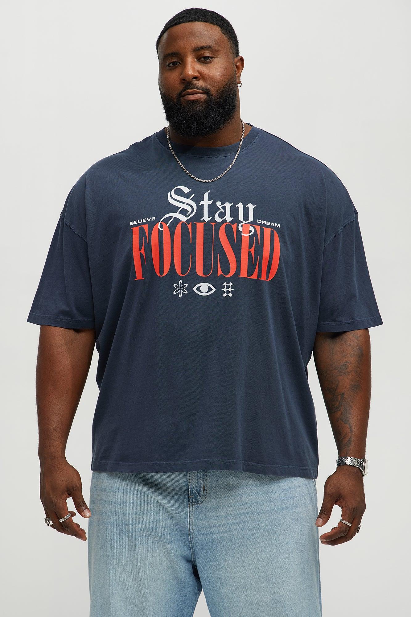 Stay Focused Oversized Short Sleeve Tee - Navy Male Product Image