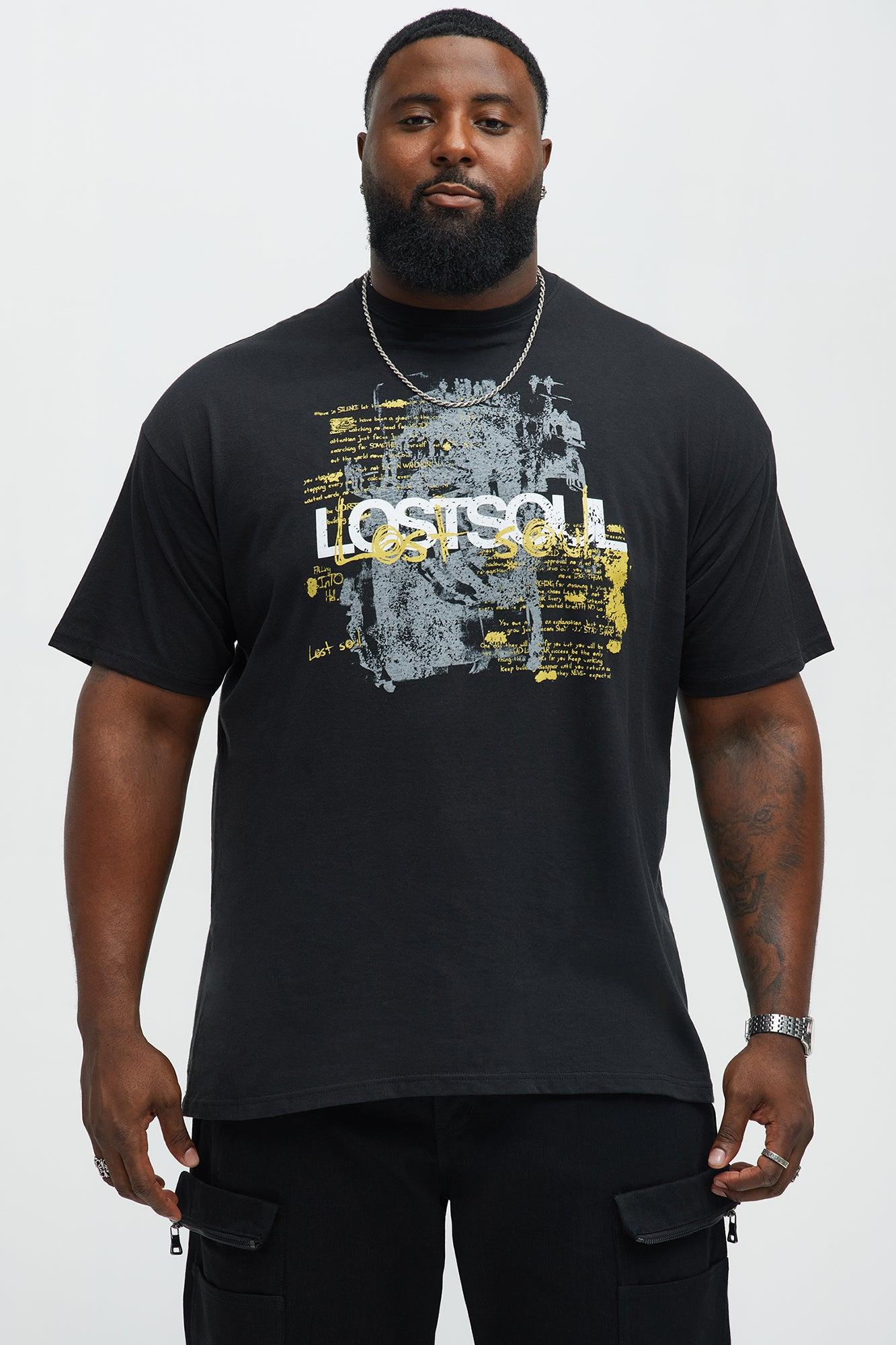 Lost Soul But Not Aimless Short Sleeve Tee - Black Male Product Image