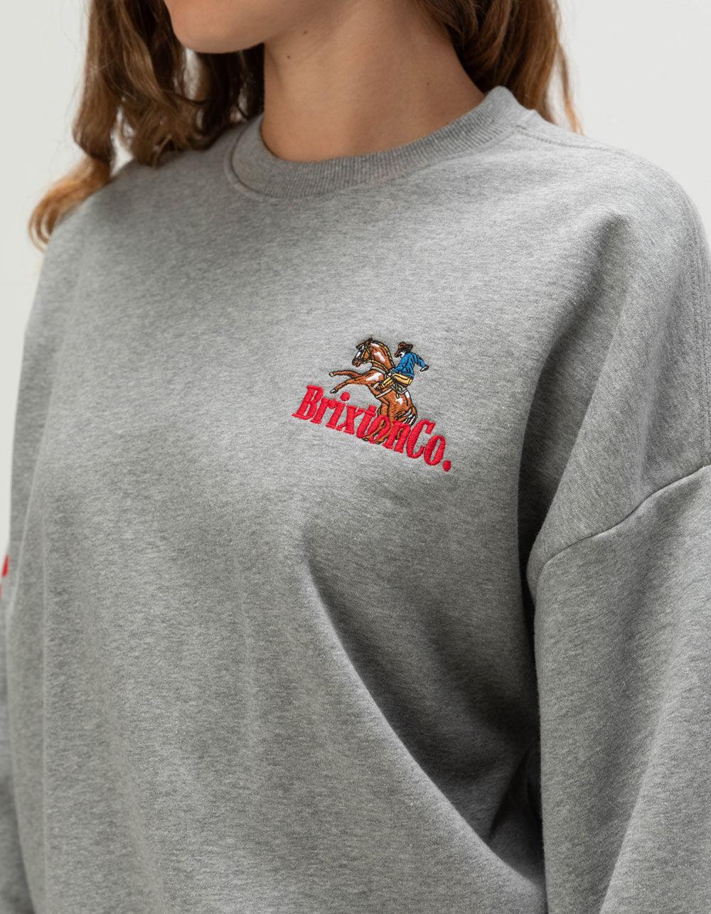 BRIXTON Inwood Womens Oversized Crewneck Sweatshirt - HEATHER GRAY Product Image