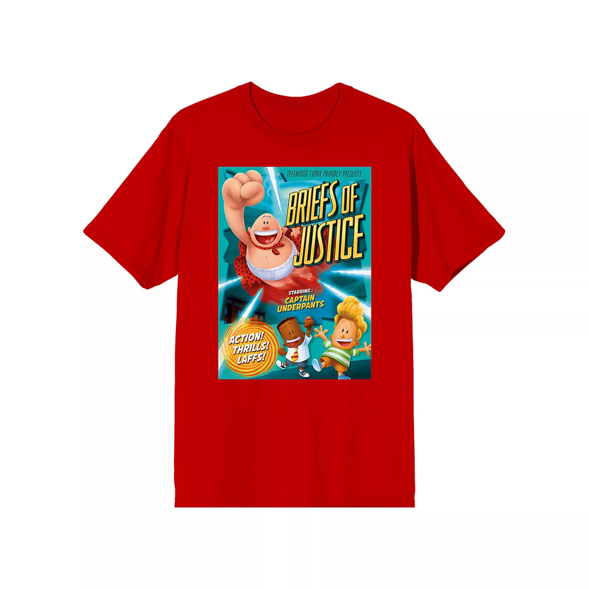 Men's Captain Underpants Briefs Of Justice Graphic Tee,  Product Image