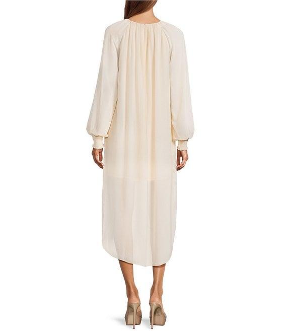 CIEBON Joni Chiffon Crew Neck Long Sleeve Hi-Lo Dress Product Image