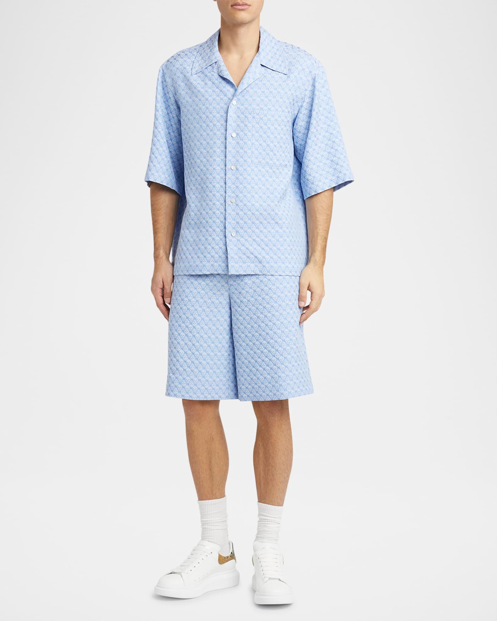 Men's Oversized Leather and Snake-Effect Low-Top Sneakers Product Image