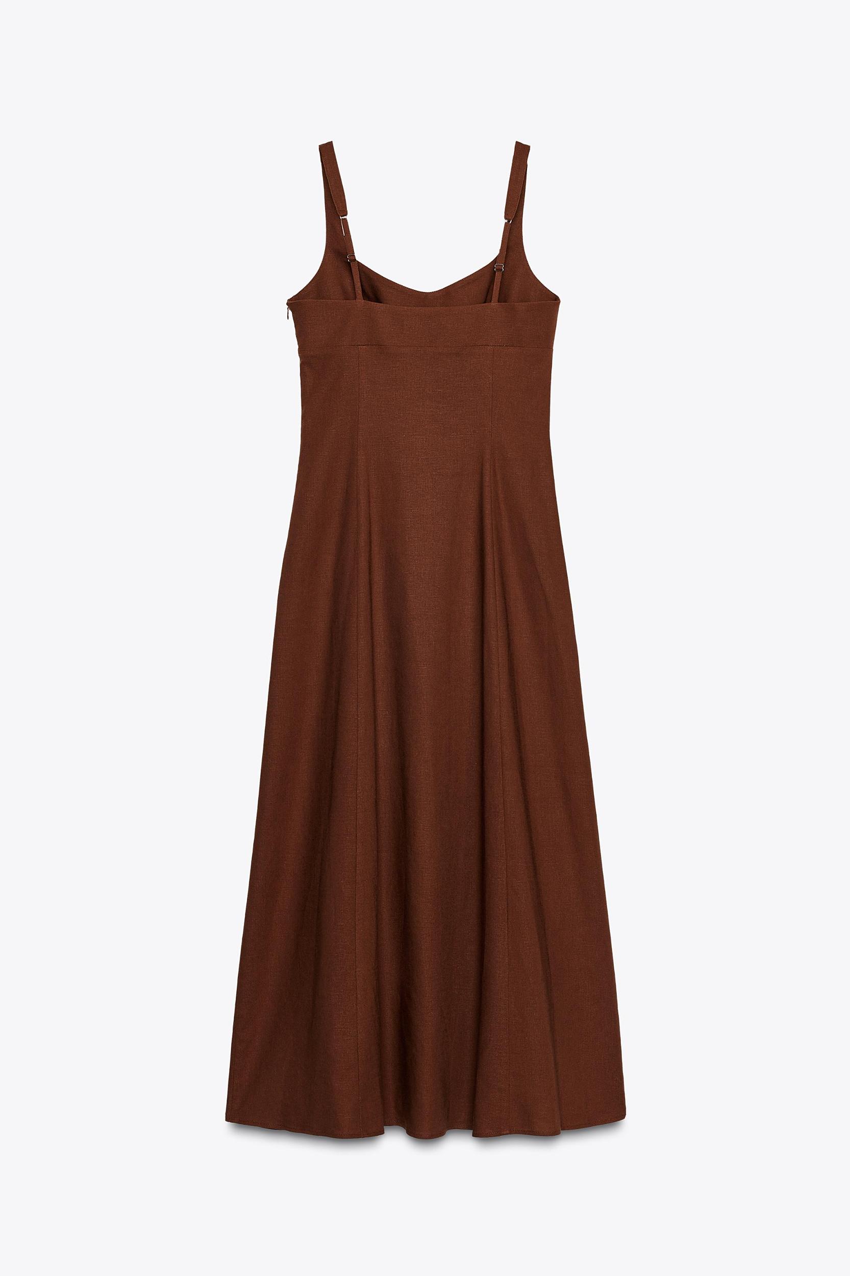 LINEN MIDI DRESS Product Image