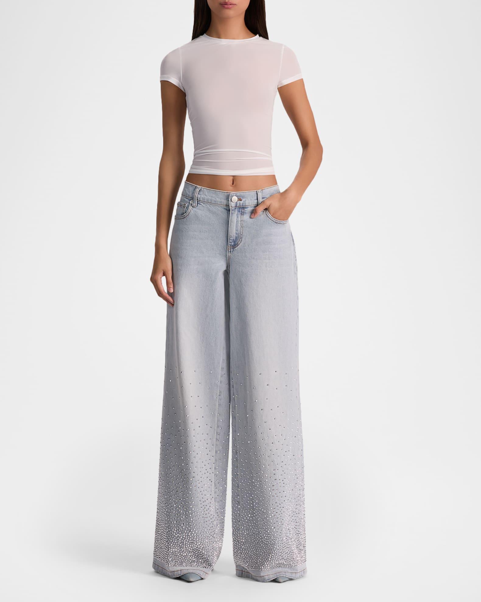 Amazing Embellished Wide-Leg Jeans Product Image