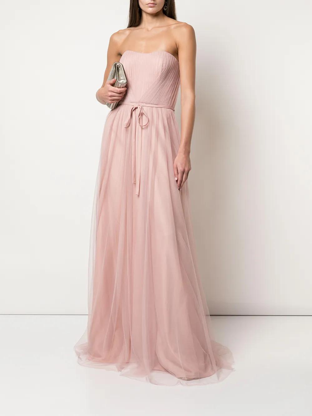 strapless tulle long bridesmaid gown Product Image