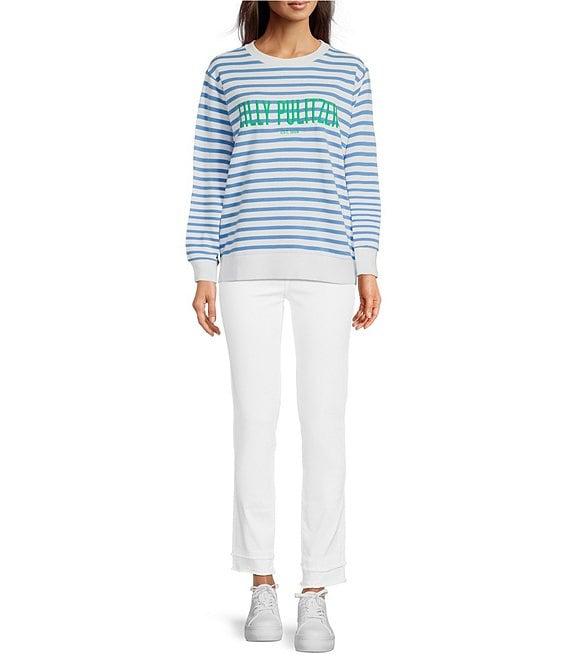 Lilly Pulitzer Ballad Terry Knit Cotton Ribbed Crew Neck Long Sleeve Logo Sweatshirt Product Image