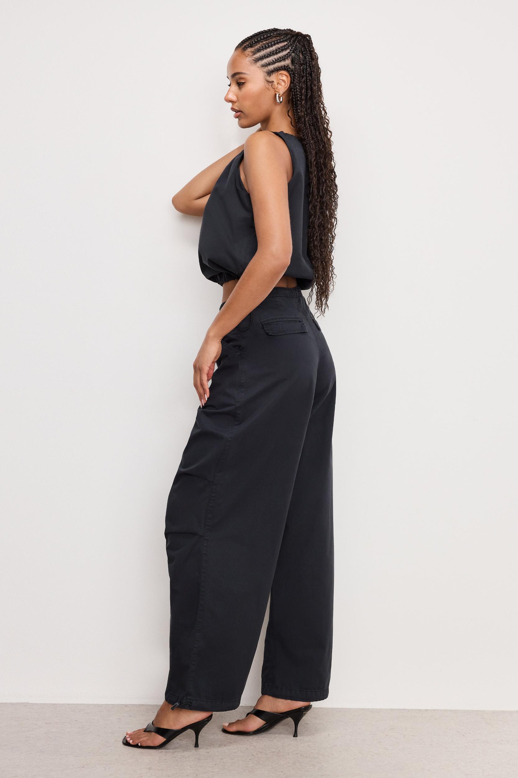 TWILL PARACHUTE PANTS | BLACK001 Product Image