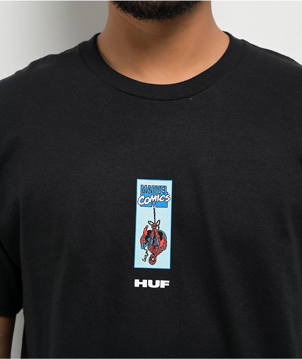 HUF x Spider-Man Split Black T-Shirt Product Image