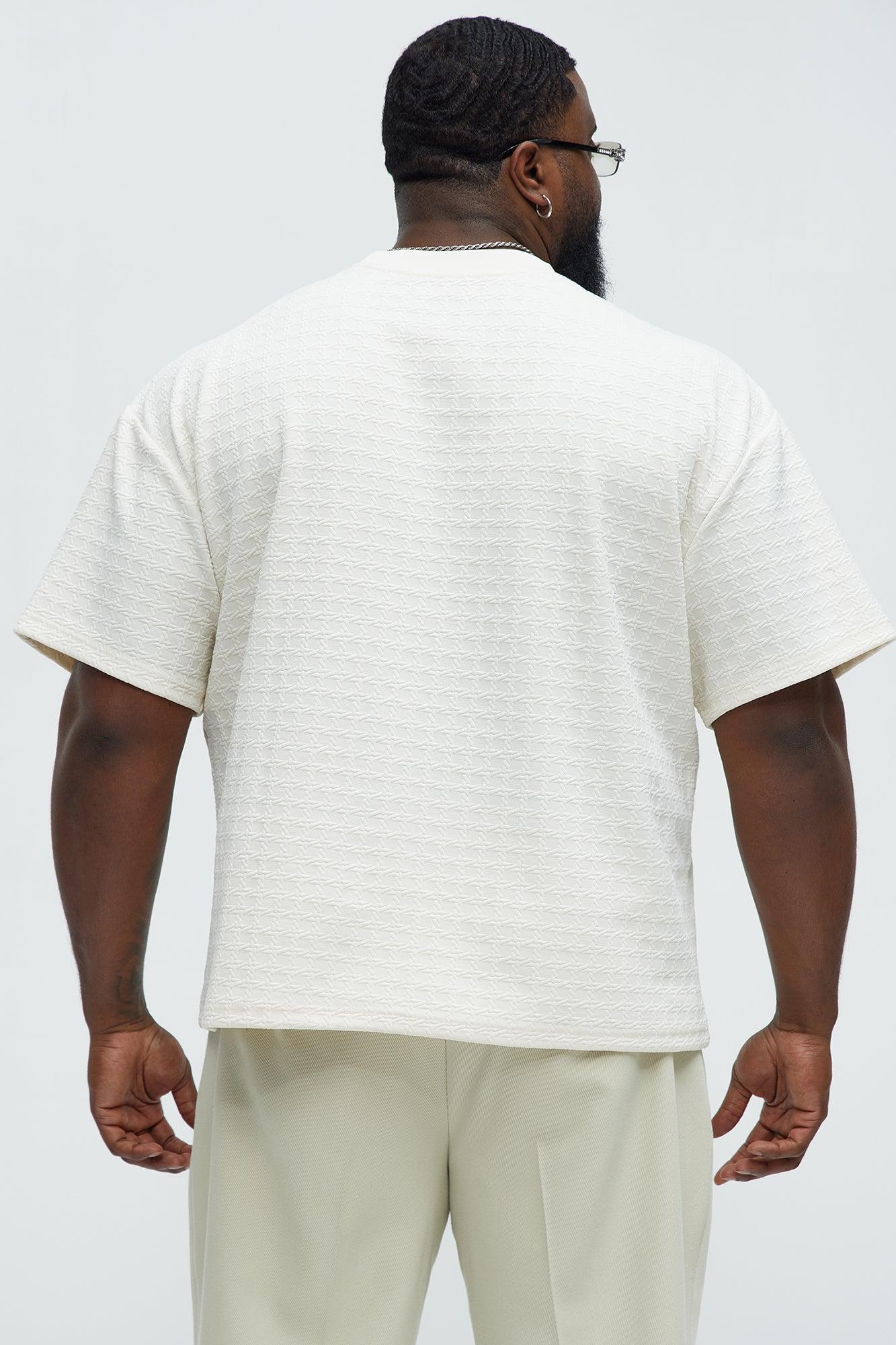 8 AM Textured Short Sleeve Tee - Off White Product Image