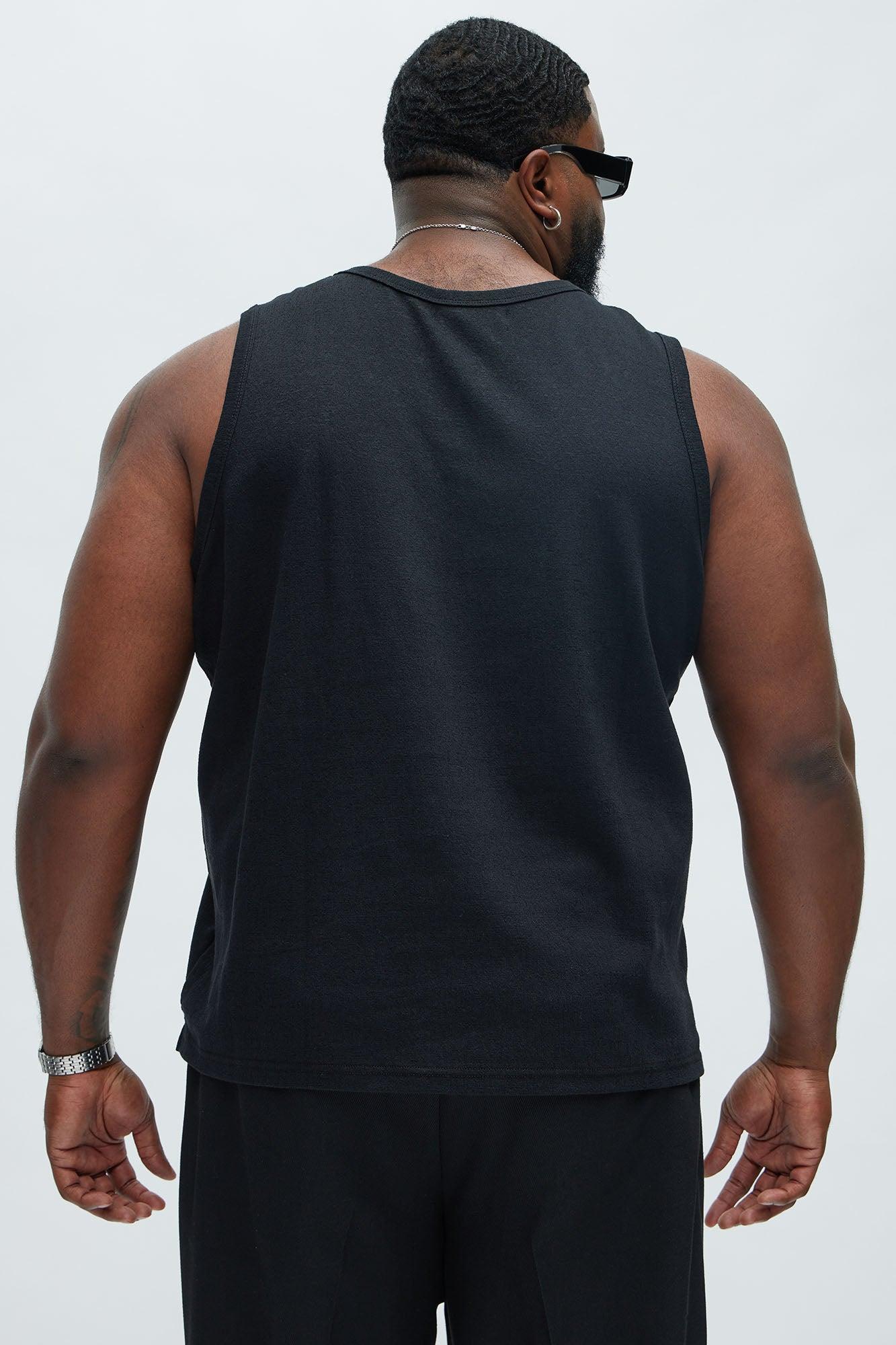 Duval Textured Relaxed Tank - Black Product Image