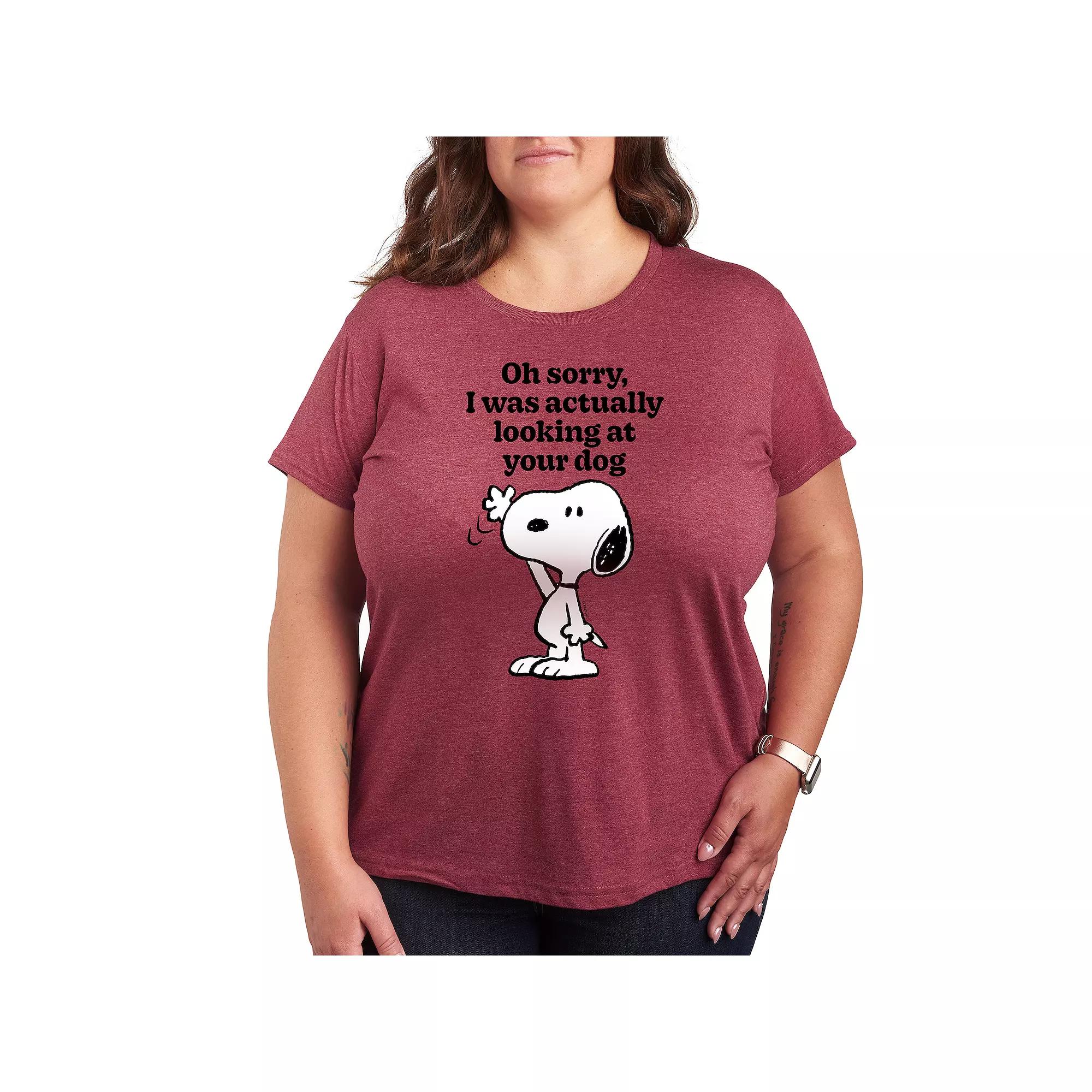 Plus Peanuts Snoopy Looking At Your Dog Graphic Tee, Women's,  Product Image