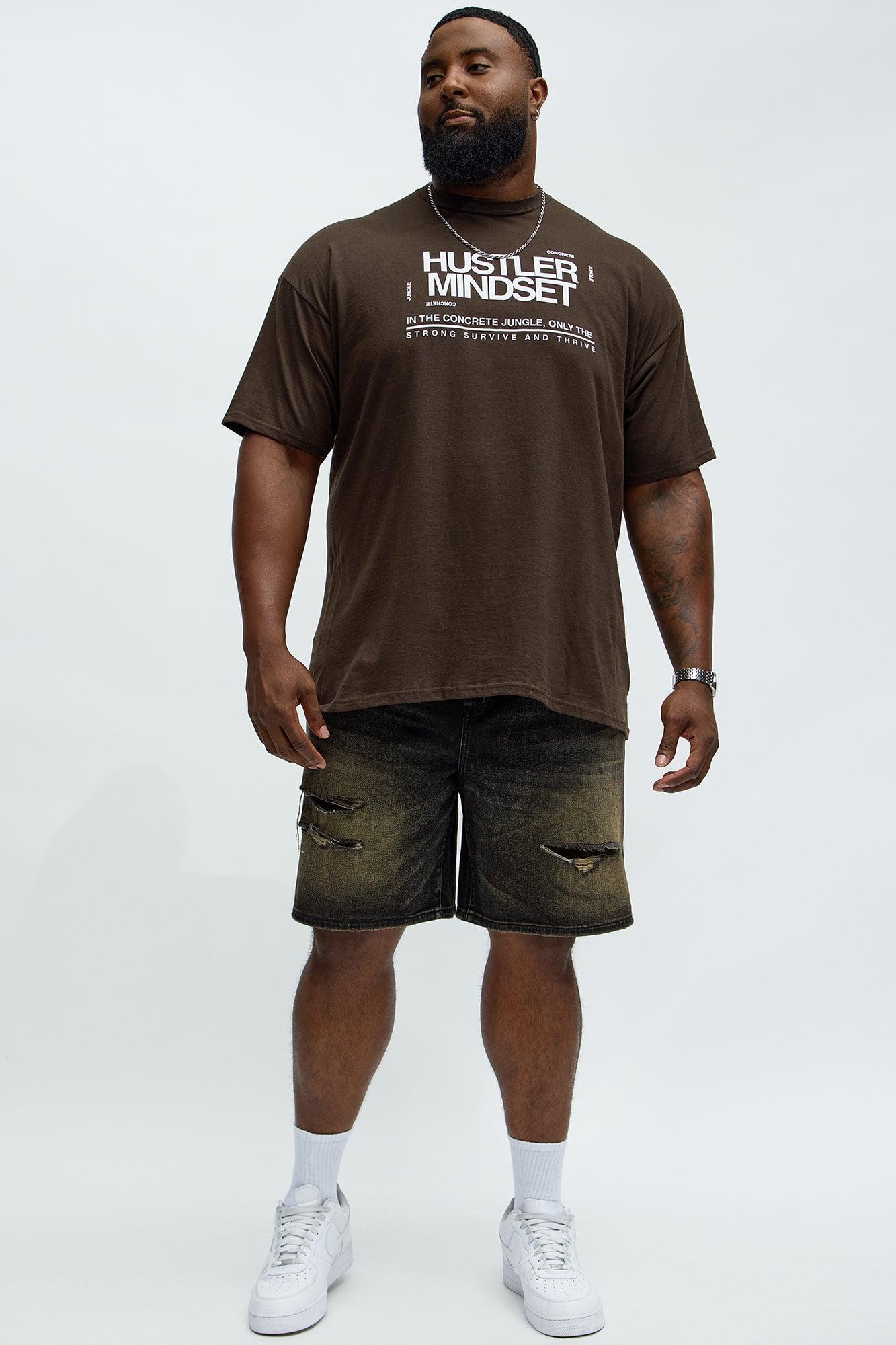 Relaxed All Alone Distressed Denim Shorts - Black Wash Male Product Image