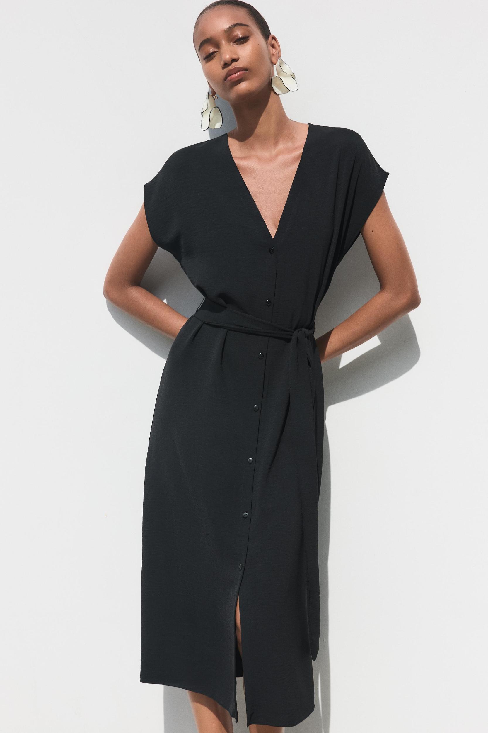 FLOWY BELTED DRESS Product Image