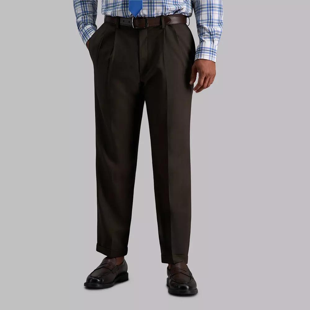 Men's Haggar® eCLo™ Stria Classic-Fit Hidden Expandable Waist Pleated Dress Pants,  Product Image