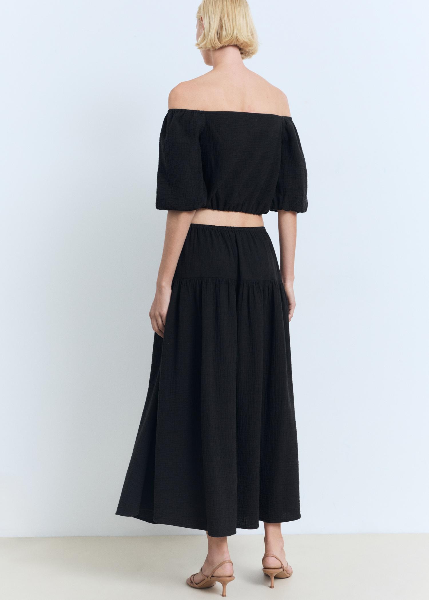 Cotton drawstring skirt - Women | MANGO USA Product Image