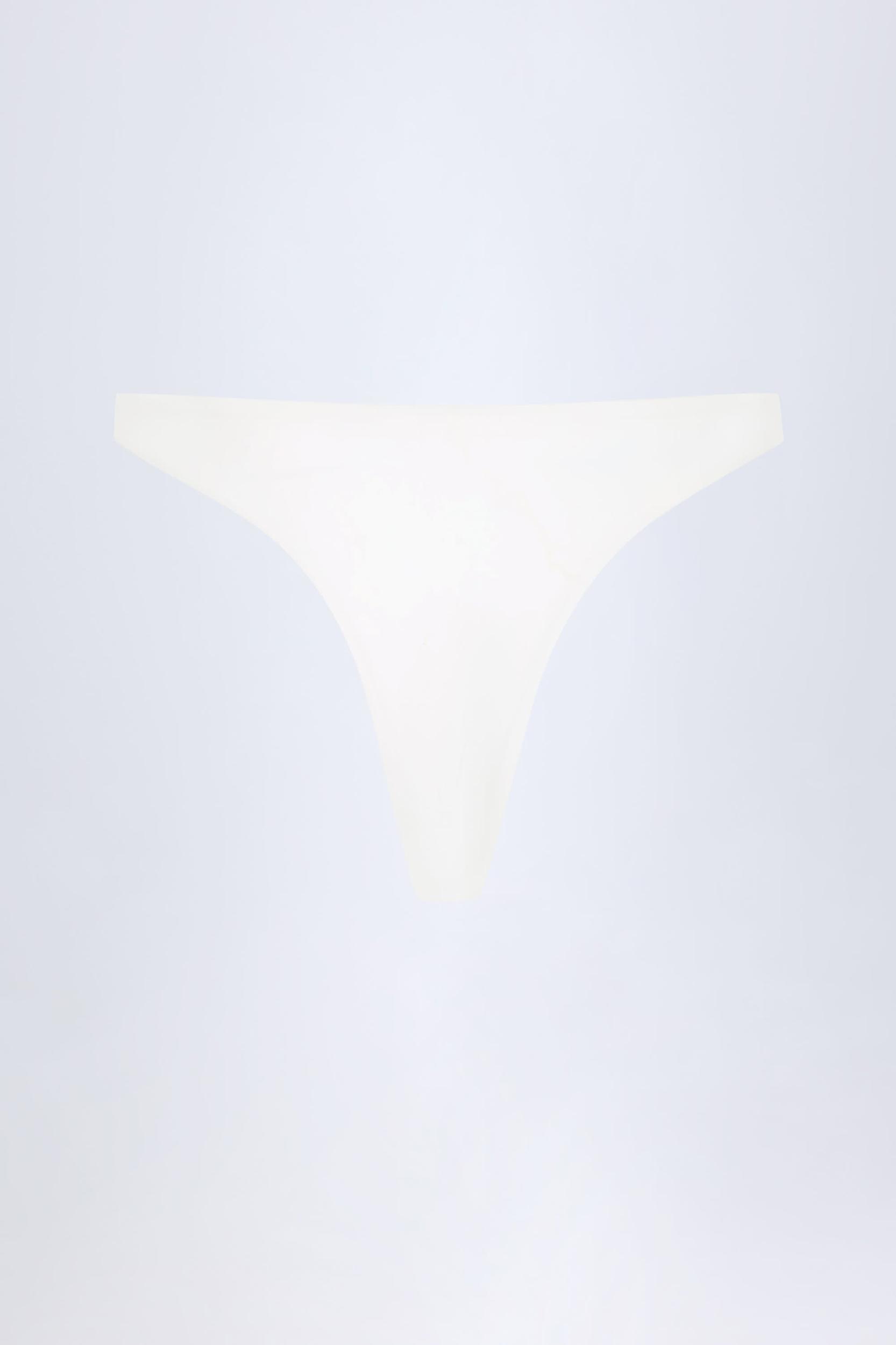 Hardware-Detail Cheeky Bikini Bottoms in White Product Image