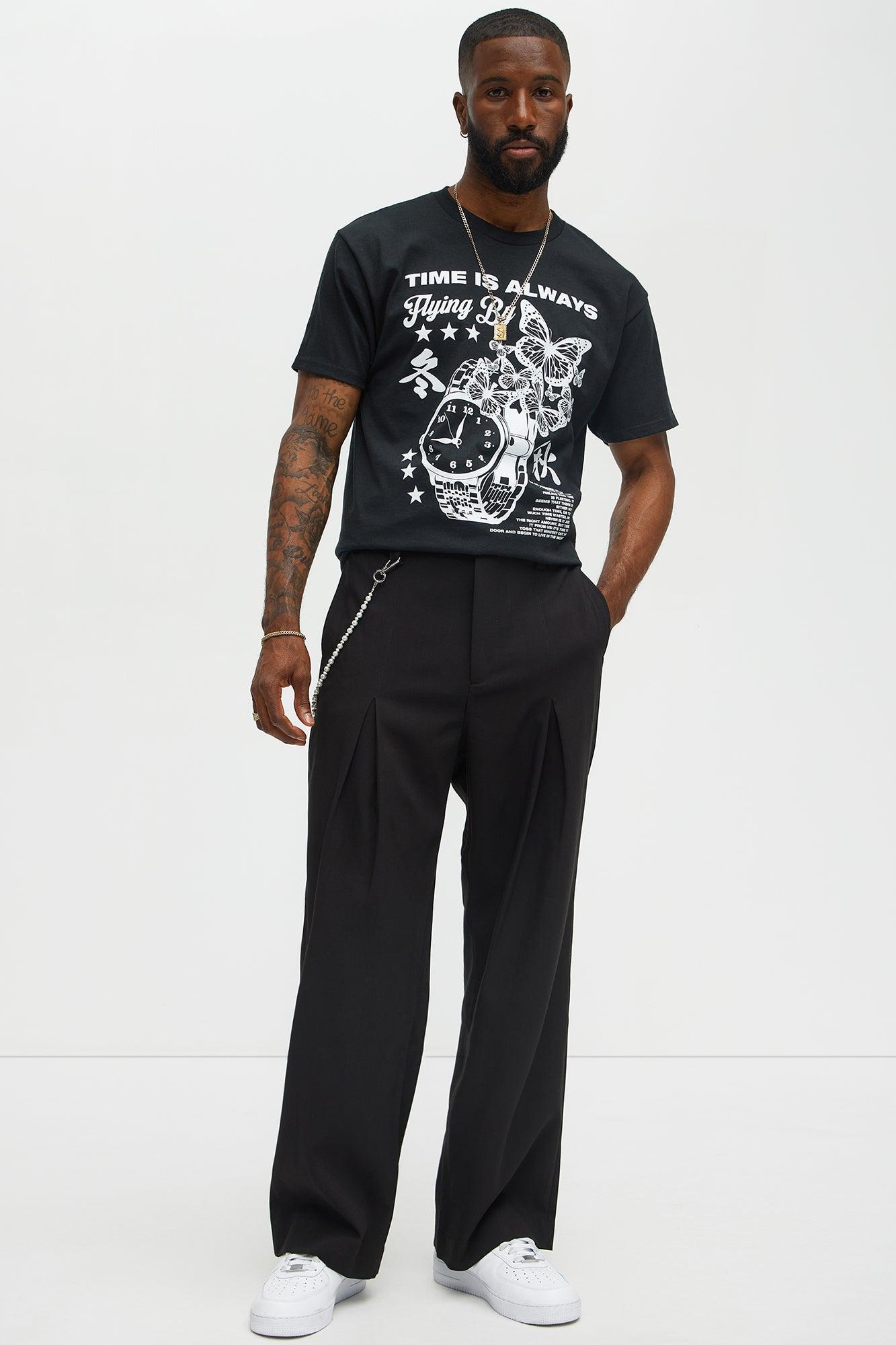 Time Is Always Flying By Short Sleeve Tee - Black Male Product Image