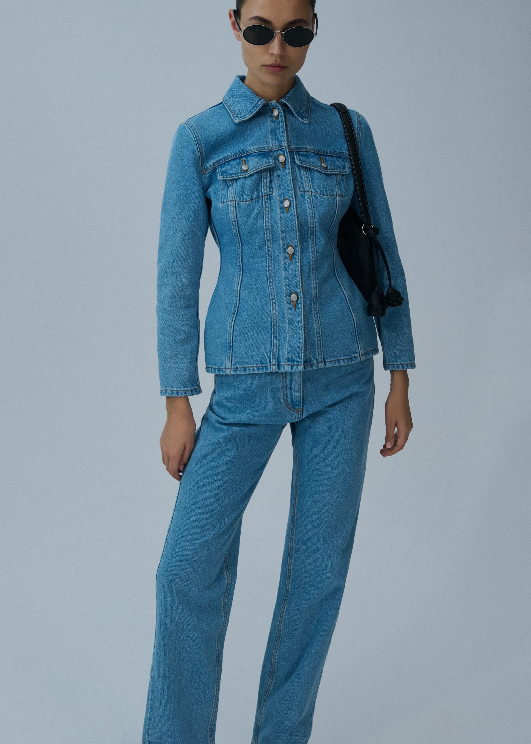 Straight-leg denim pants in sky blue Product Image