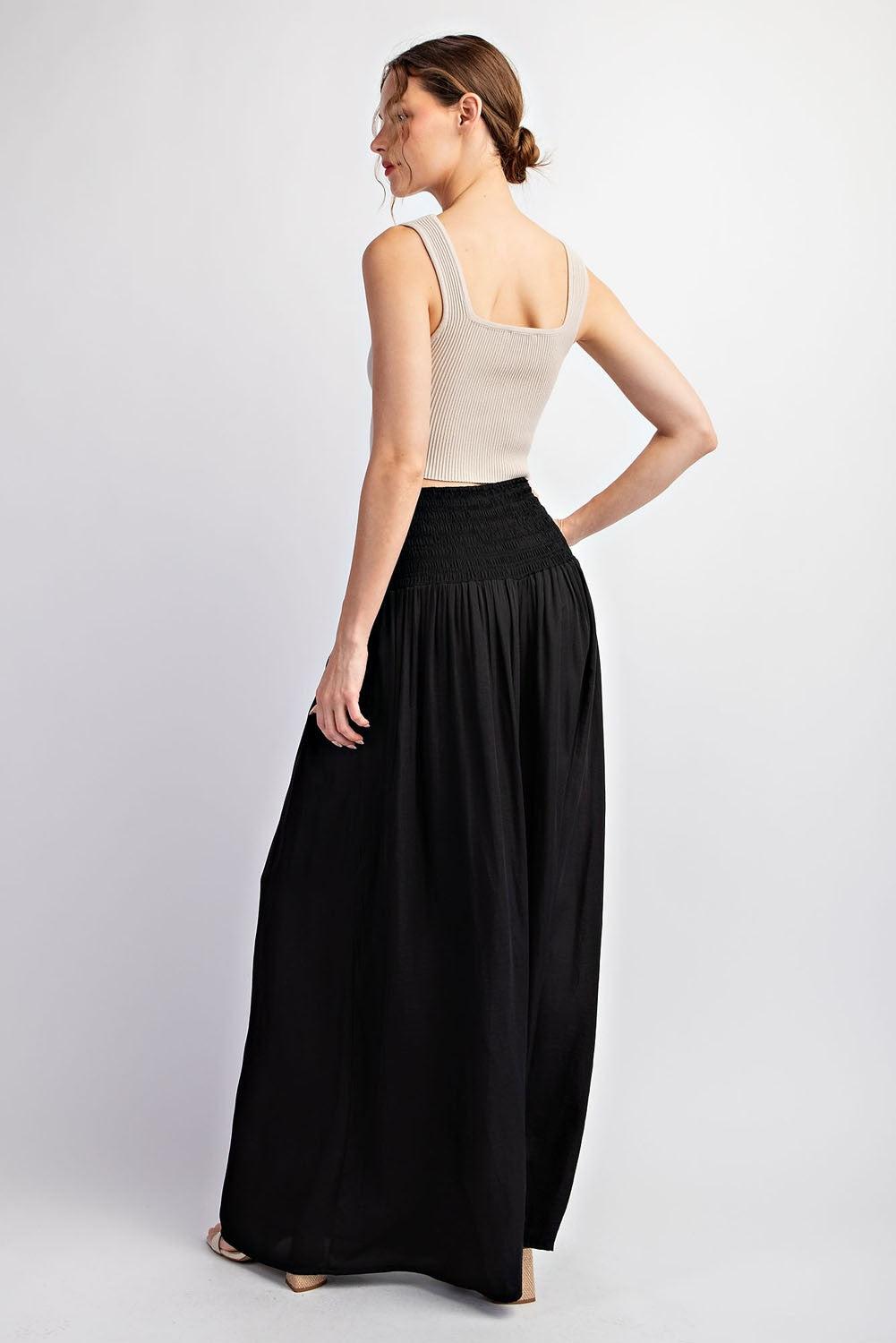 Smocked Waist Wide Leg Pants Product Image
