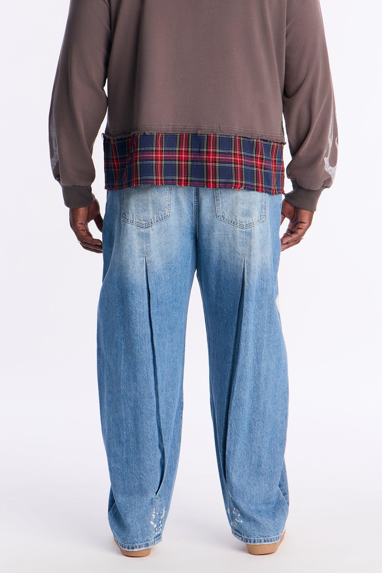 Barrel Pull On The Scene Pleated Jean - Medium Wash Product Image