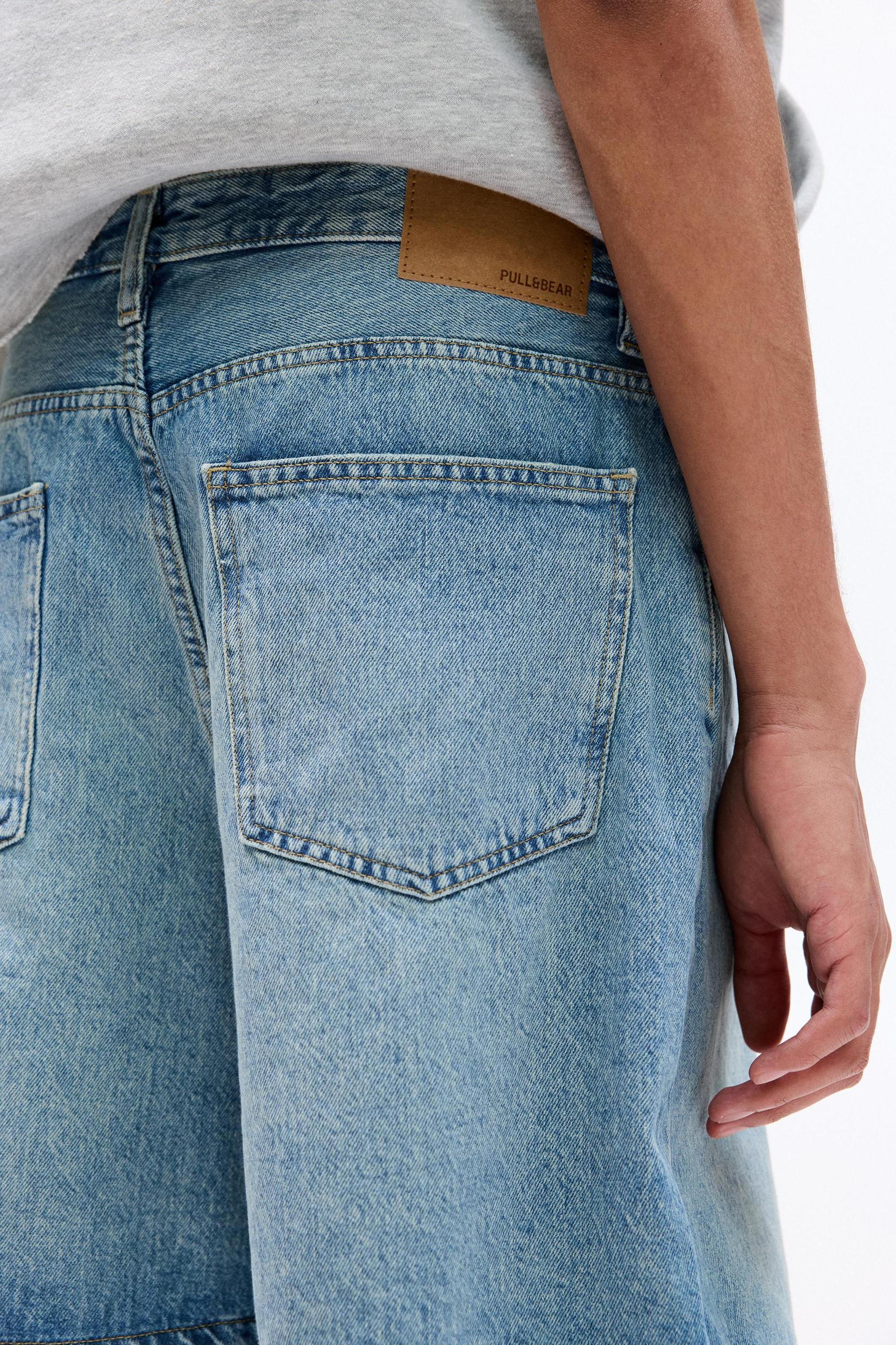 Denim short fit Bermuda shorts Product Image