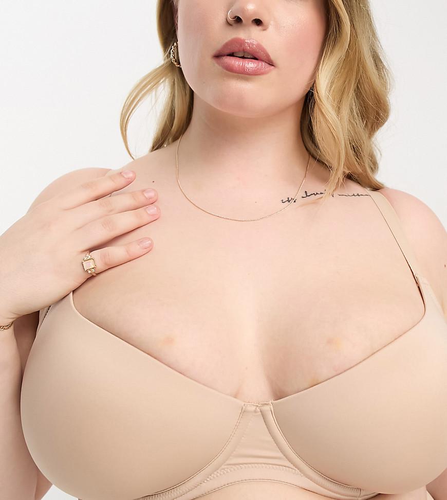 ASOS DESIGN Curve microfiber moulded T-shirt bra Product Image