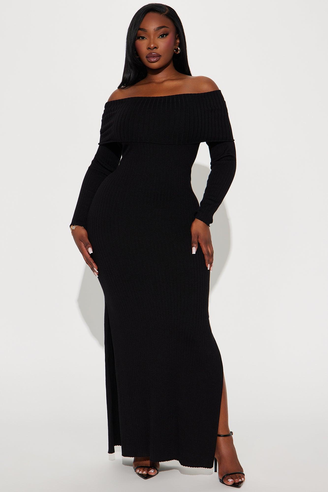 Marina Sweater Maxi Dress - Black Female Product Image