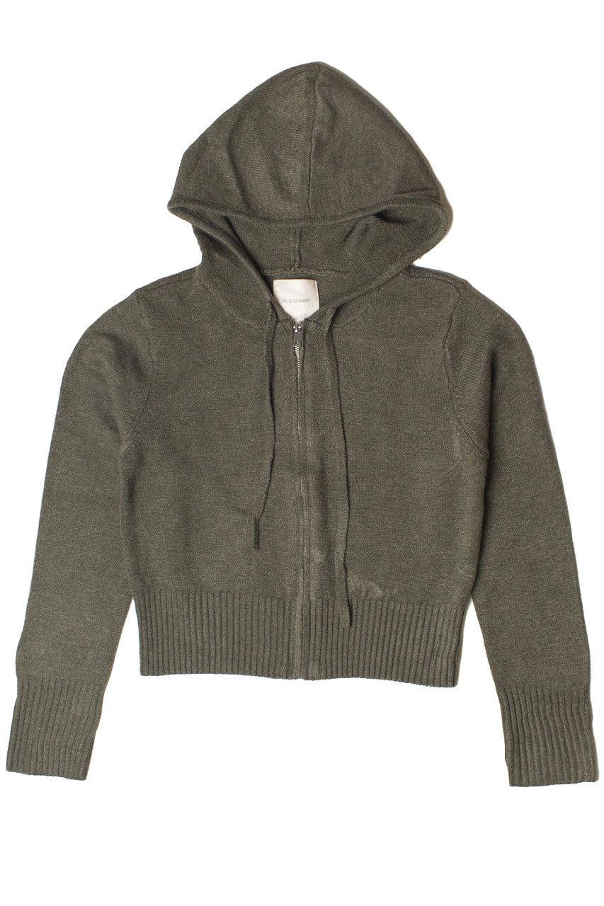 Crop Zip Up Hoodie Sweater Product Image